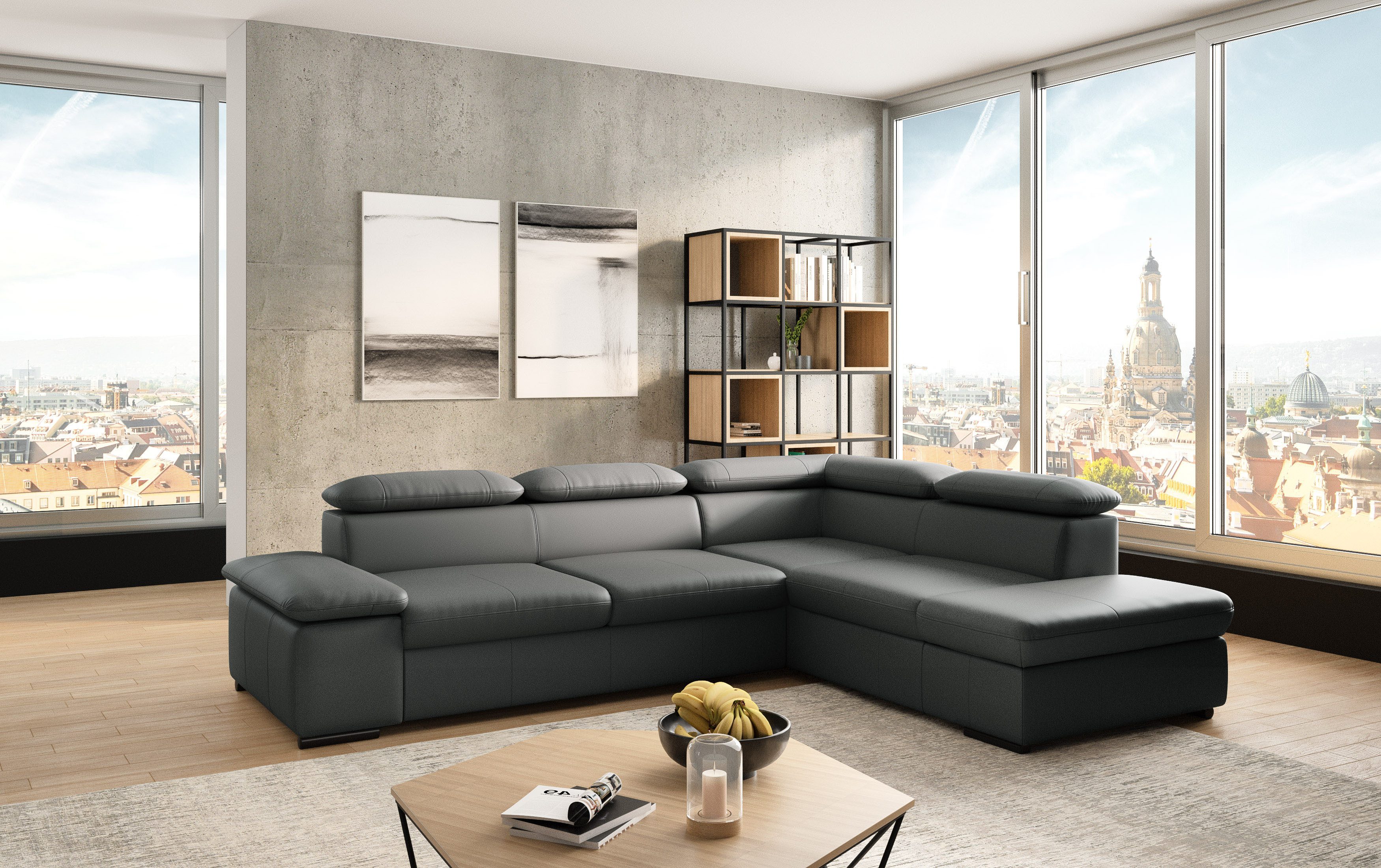 sit&more Hoekbank Alcudia L-vorm met armverstelling, optionele hoofdeindverstelling en bedfunctie