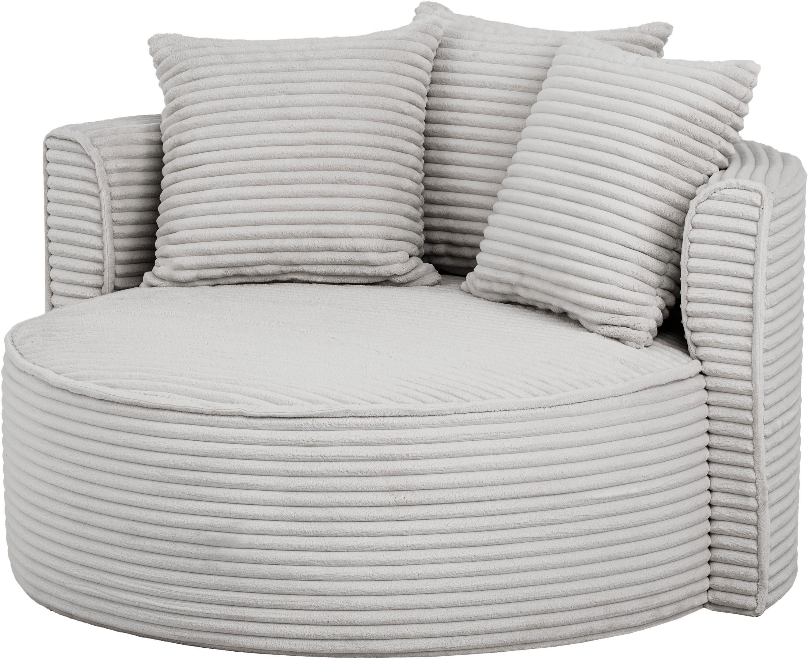 LeGer Home by Lena Gercke XXL-fauteuil Isalie, leesstoel, loveseat, inclusief sierkussens trendy stoffen, met 3 sierkussens, grote zitvlak, poef optioneel