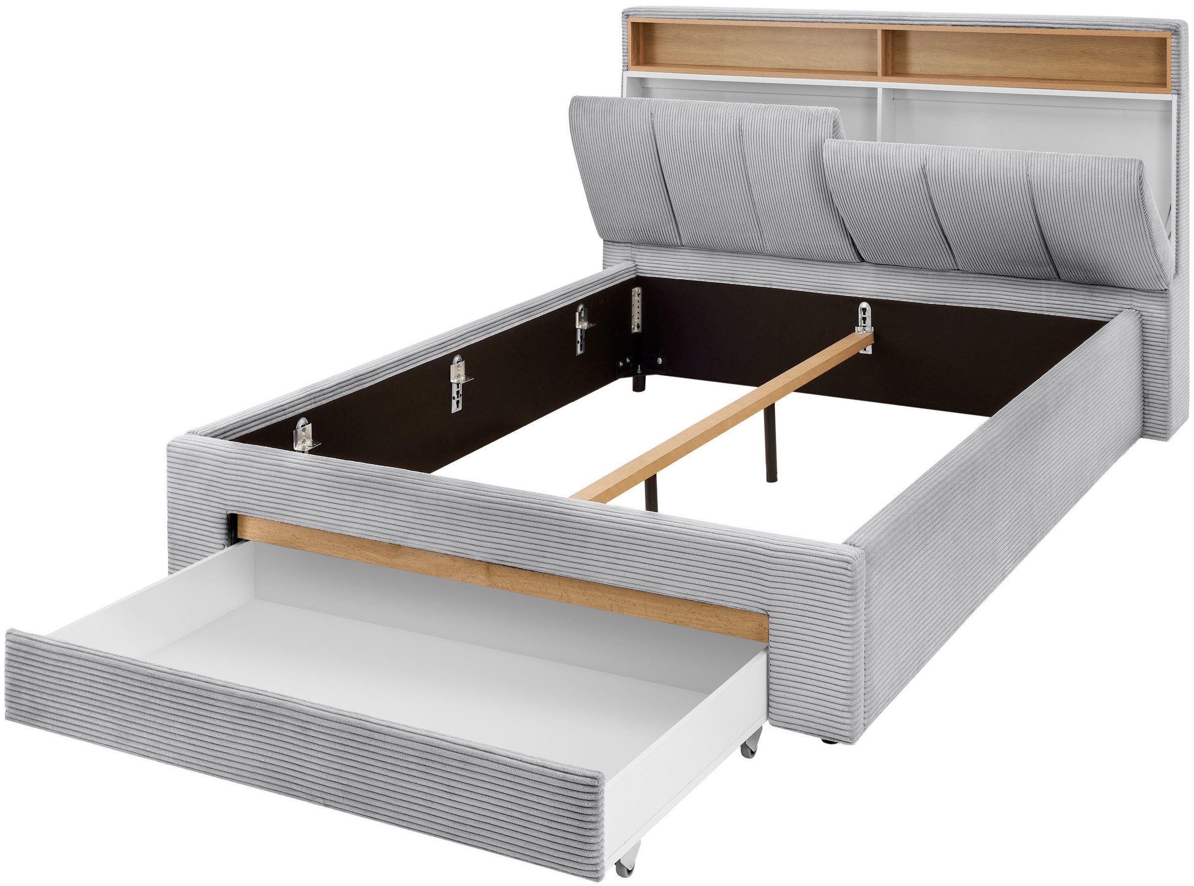 INOSIGN Gestoffeerd bed CiTY/GiRON,, gepolsterd opbergbed, met LED-verlichting Bedkisten met hondenbed of als opbergruimte, opklapbare hoofdeinden