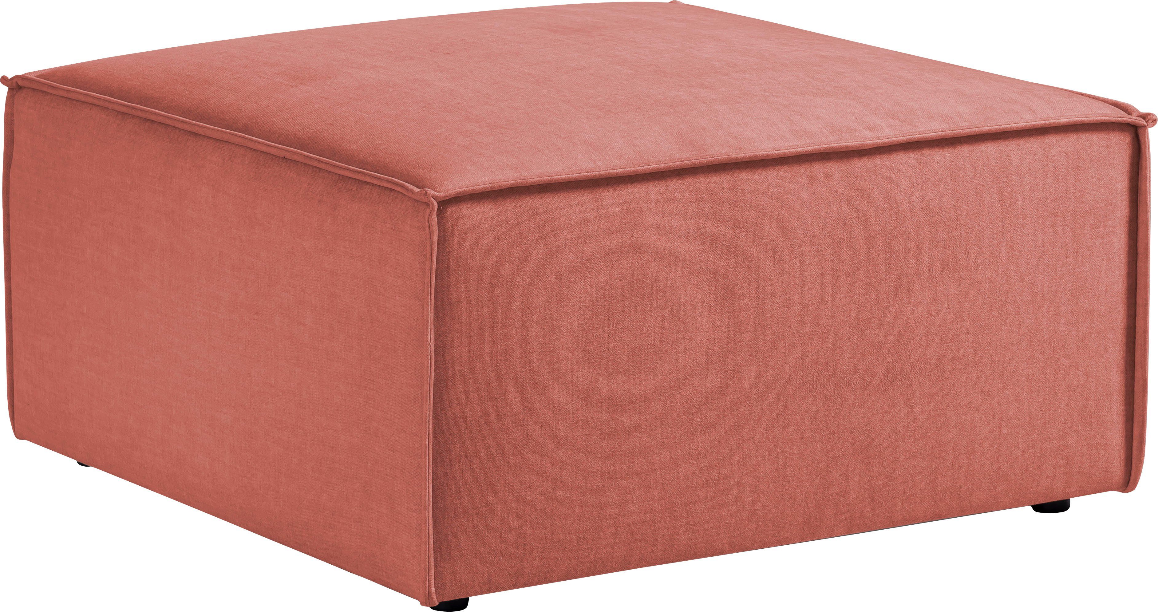 Home affaire Hocker Sherwood Vierkante poef/voetenbank, ideale als aanvulling op de "SHERWOOD" love seat