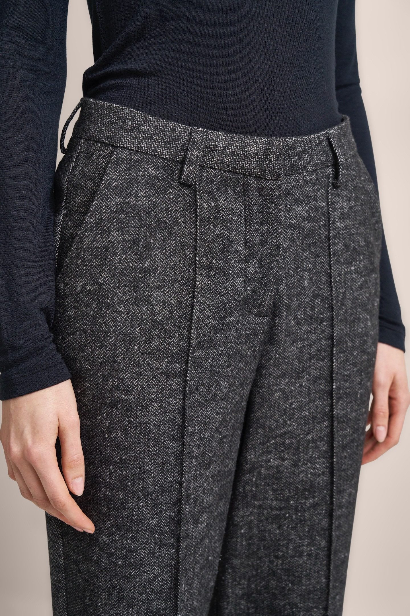 Bugatti Stoffen broek met wol-structuur