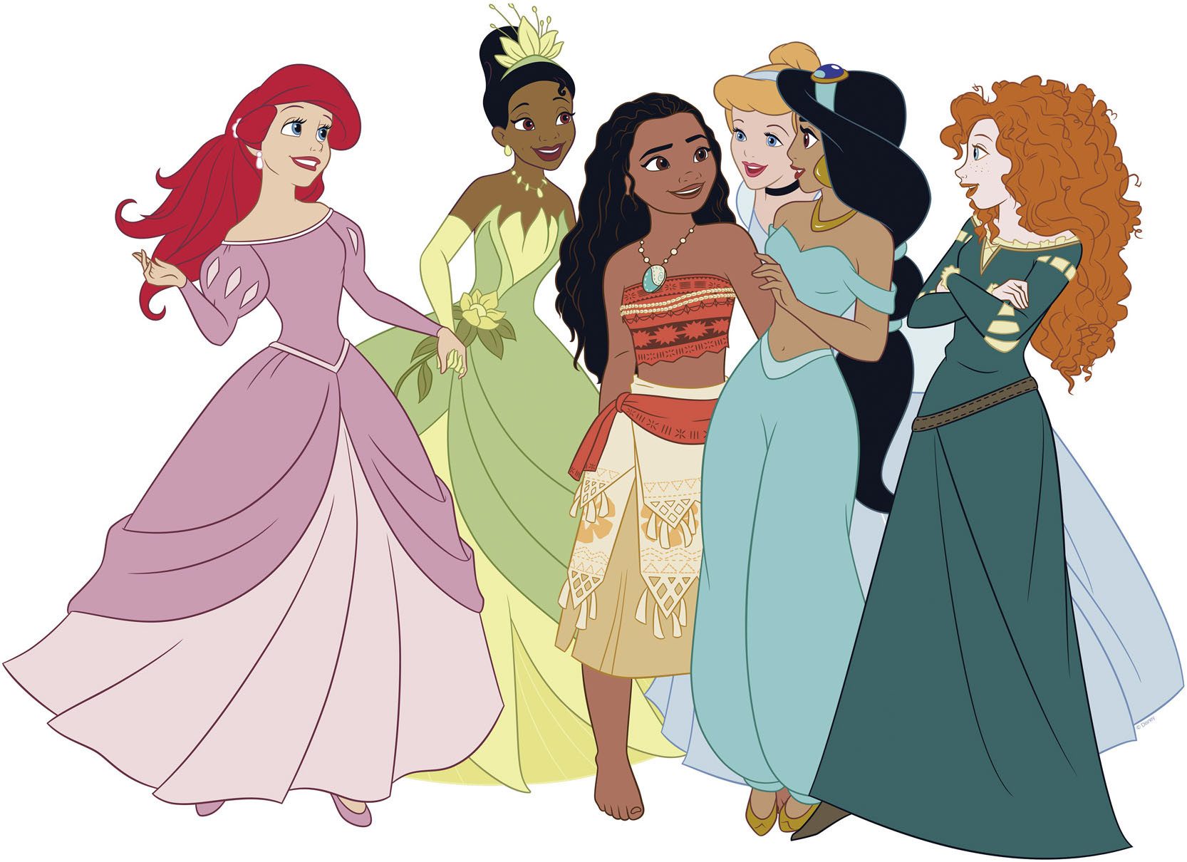 Komar Artprint op linnen Disney Princesses Together 60 x 60 cm (breedte x hoogte) - kinderkamer, decoratie (1 stuk)