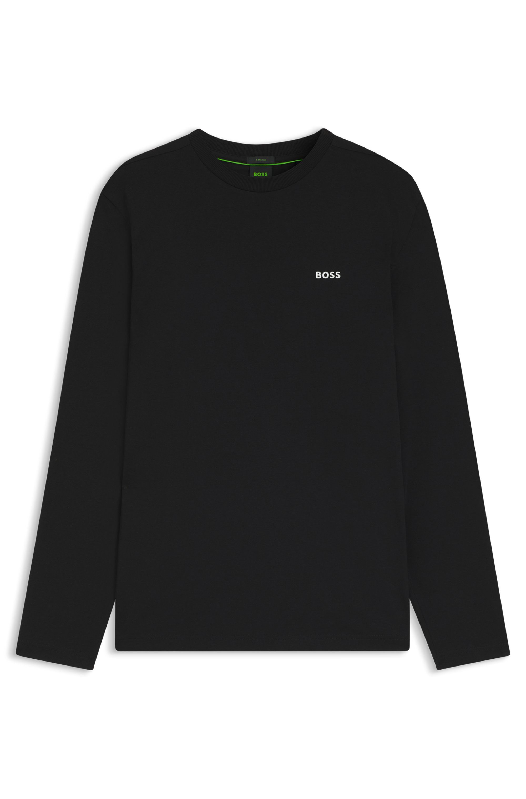 BOSS GREEN Shirt met lange mouwen Tee Long met een ronde hals
