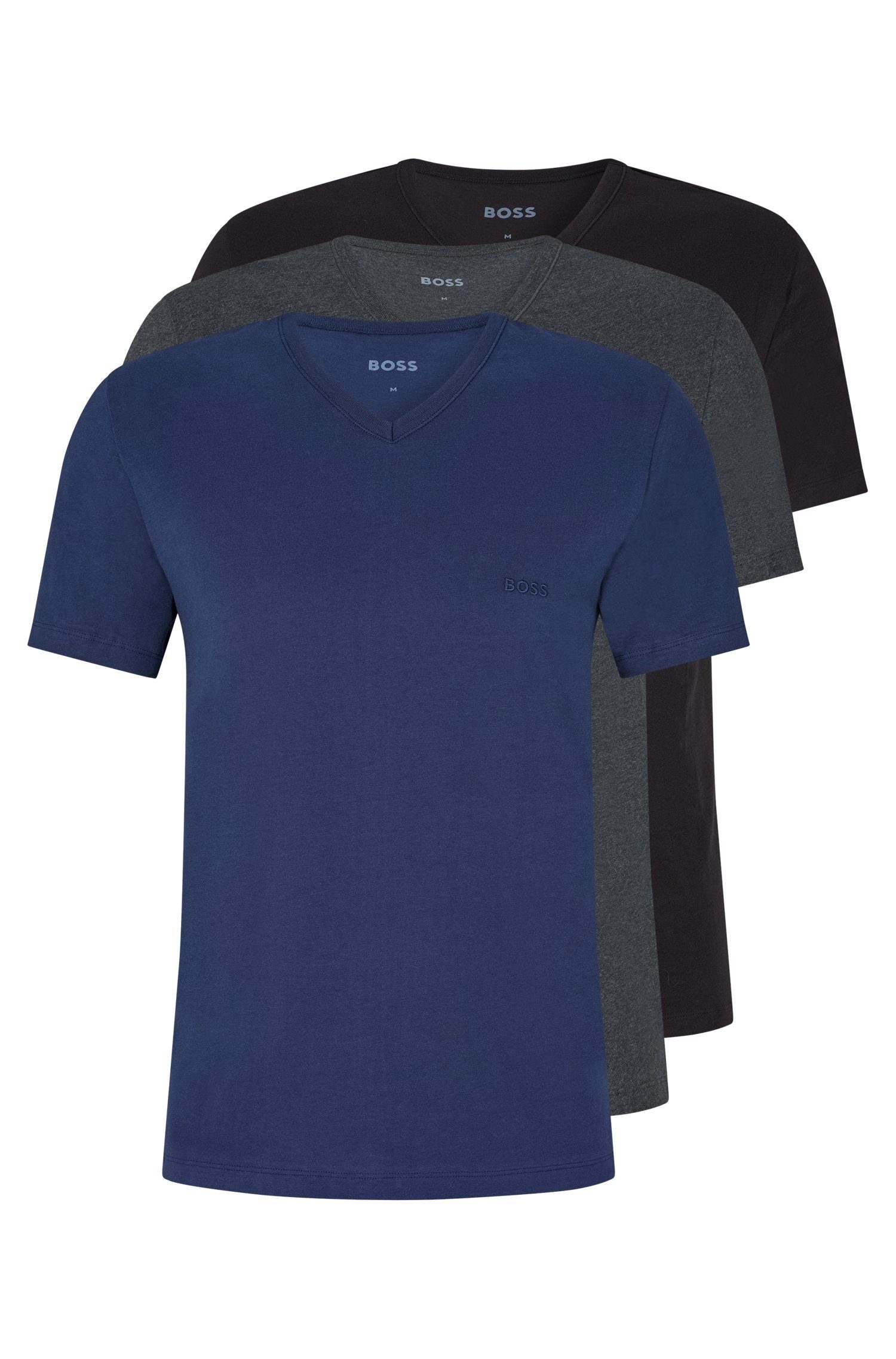 BOSS Shirt met V-hals T-shirt VN 3P Co (set)
