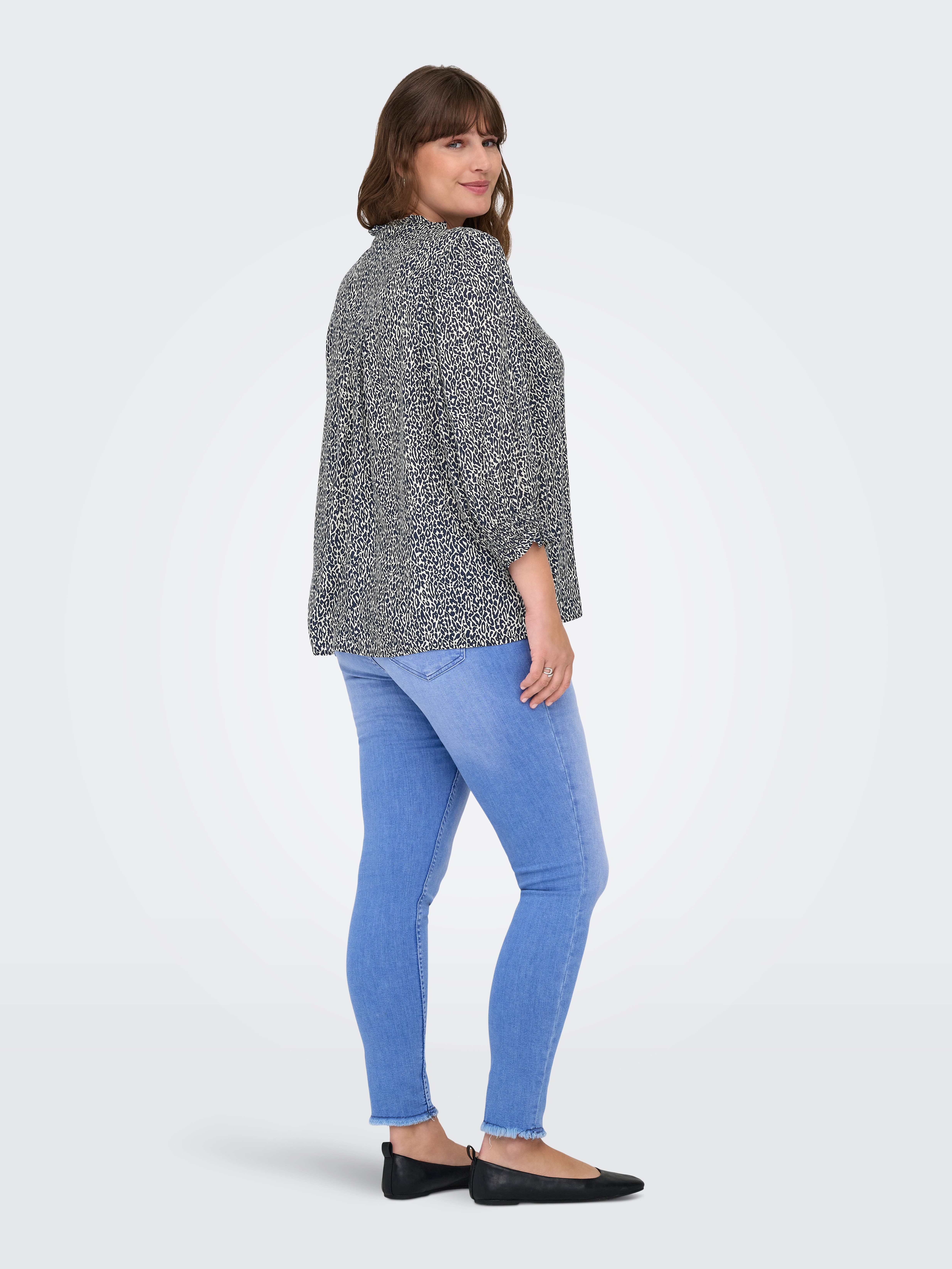 ONLY CARMAKOMA Gedessineerde blouse CARRAYA 3/4 SHIRT WVN NOOS