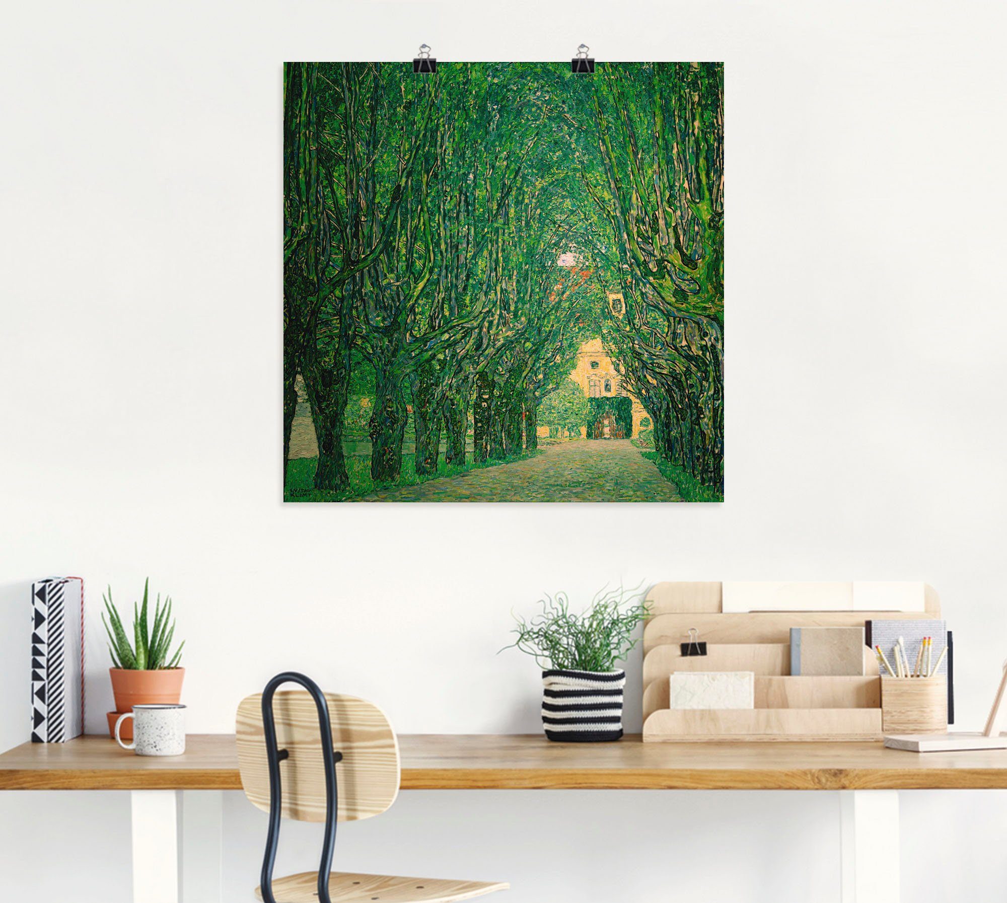Artland Artprint Laan in het park van slot Kammer als artprint op linnen, muursticker of poster in verschillende maten