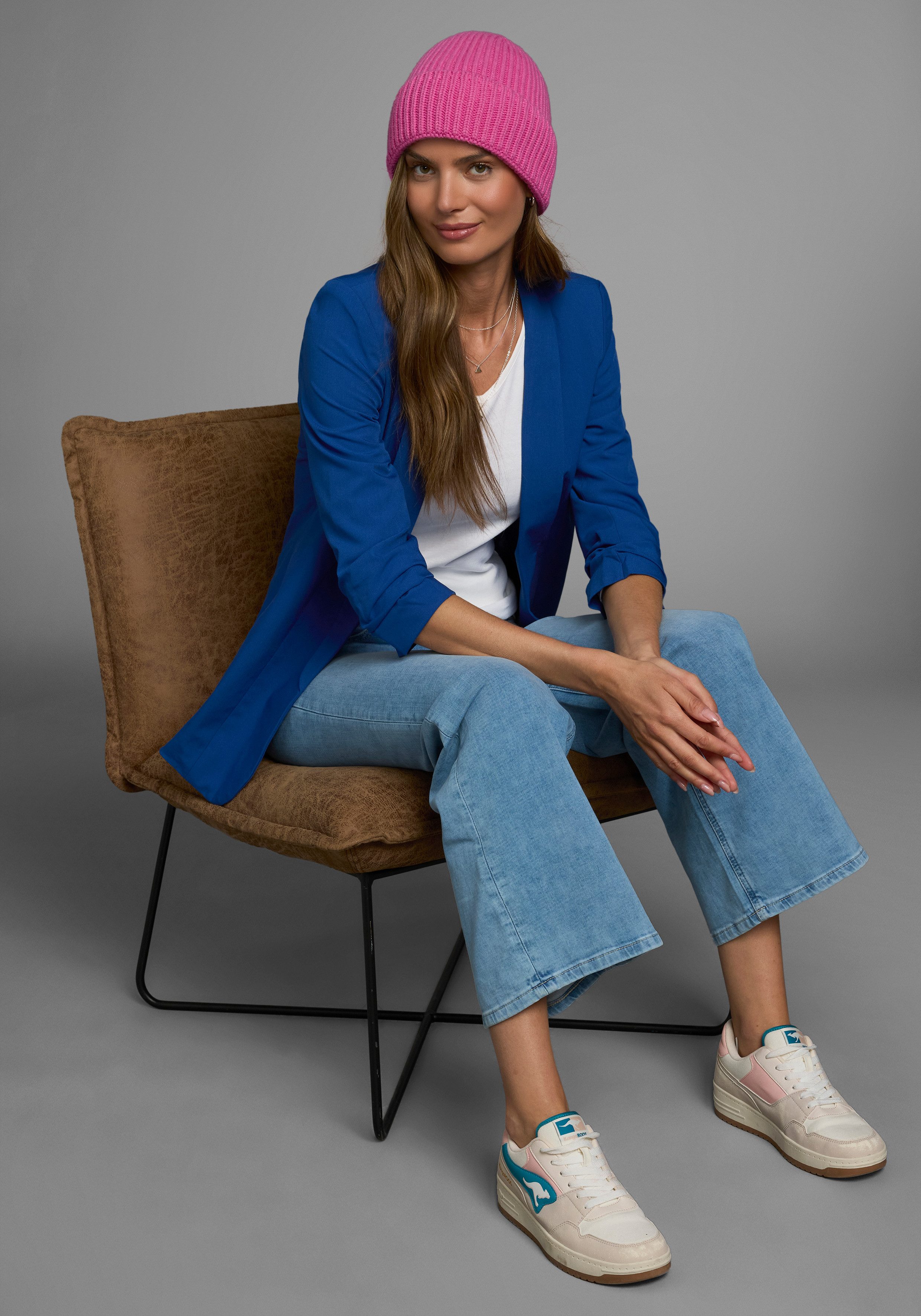 Flashlights Shirt met V-hals effen, v-hals, basic stijl, van katoen, in 2-pack (2-delig, Set van 2)