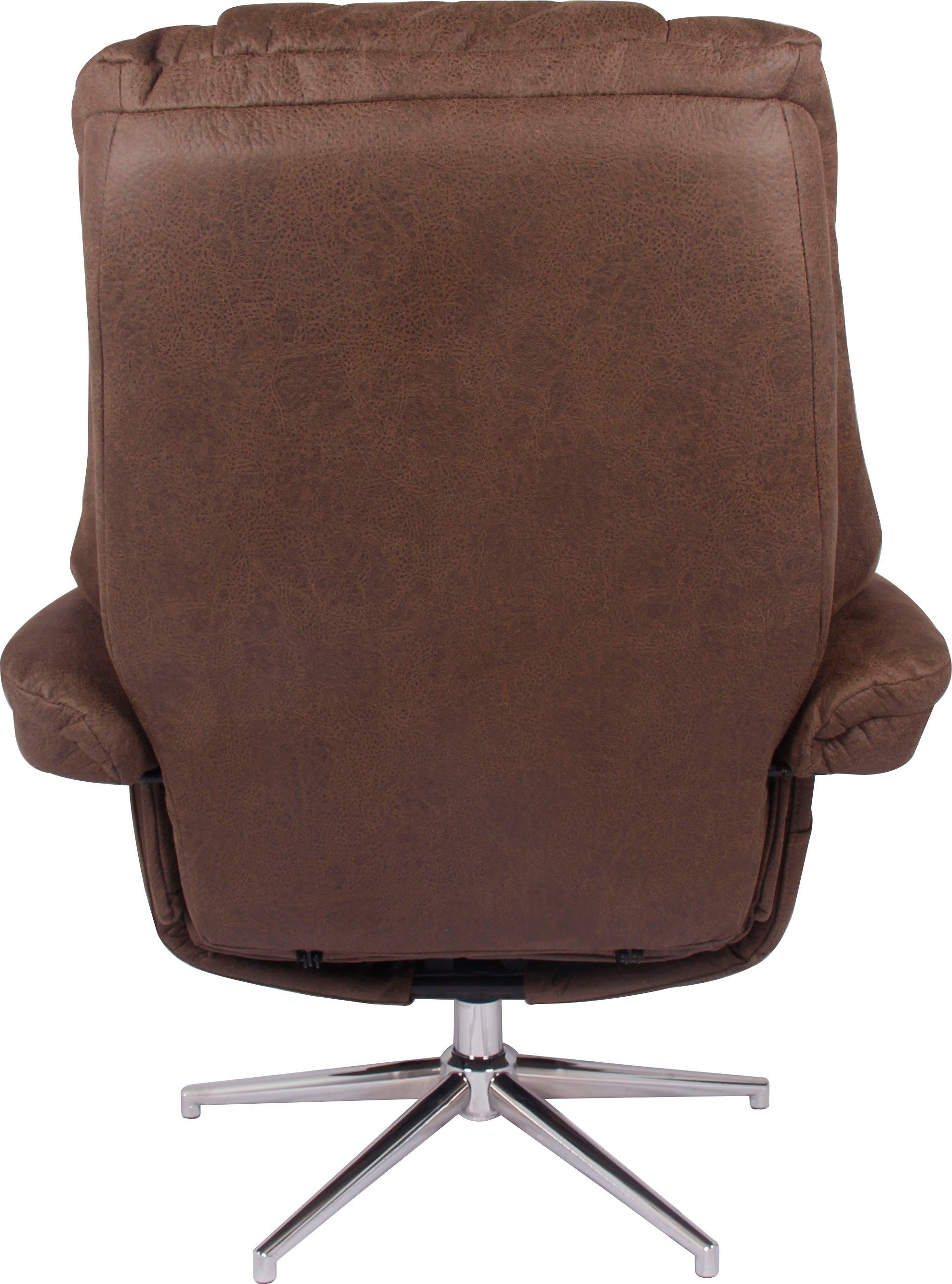 Duo Collection Relaxfauteuil BURNABY met voetenbank en relaxfunctie, 360 graden draaibaar