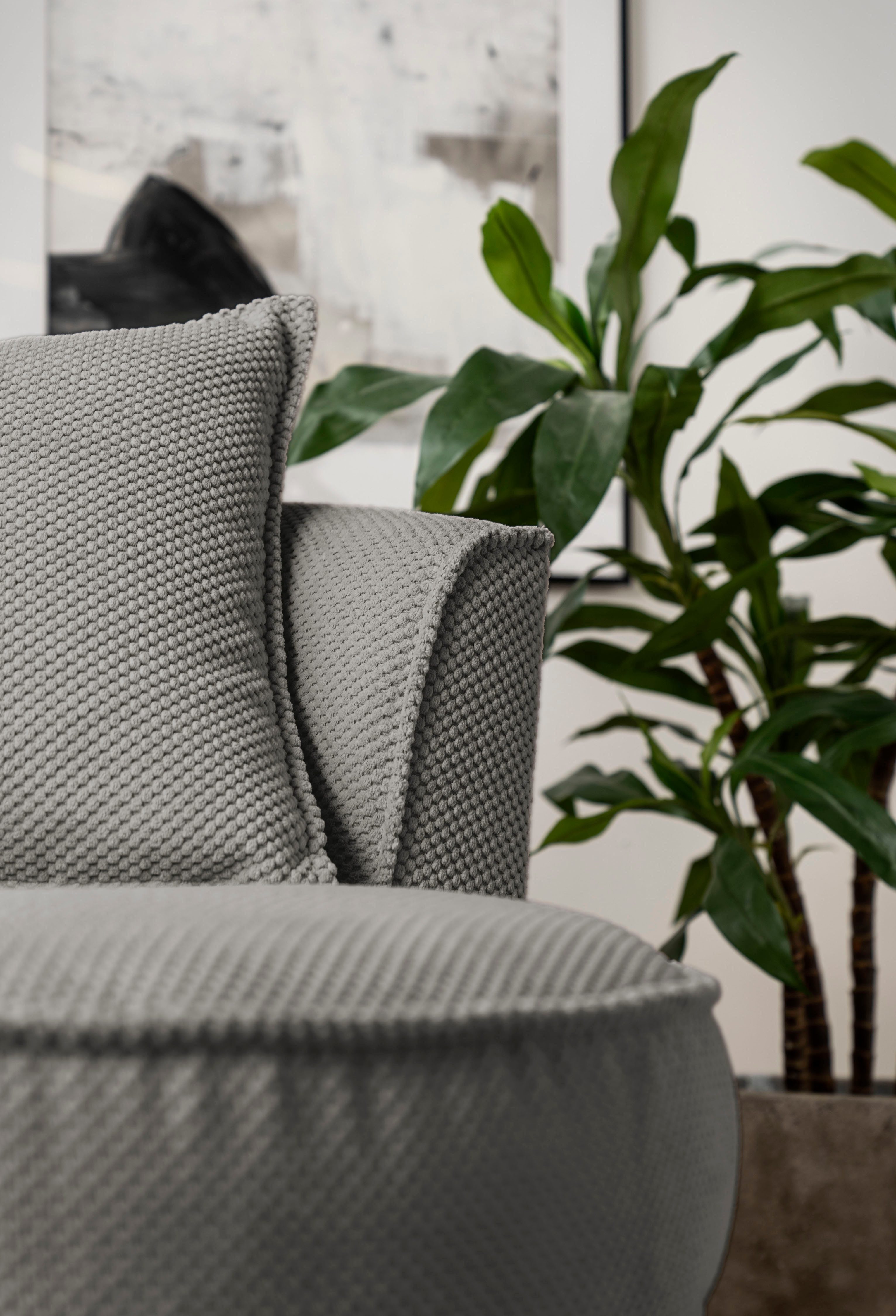 Leonique Draaibare fauteuil MAISIE, leesfauteuil, love seat, trendige stoffen mega cord en geweven velours, 360 graden draaibaar