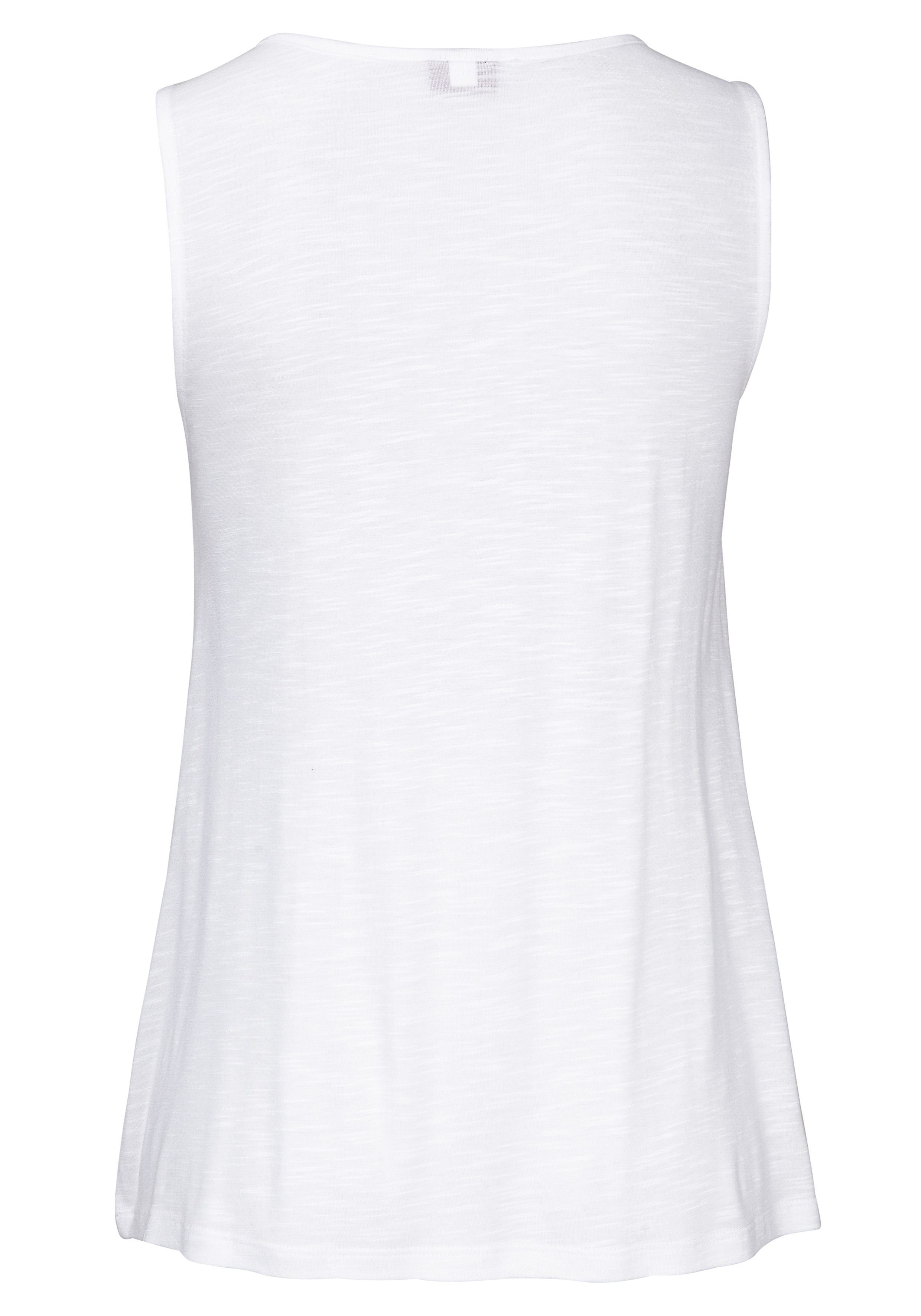 Buffalo Tanktop met borduursel, zomertop, viscose