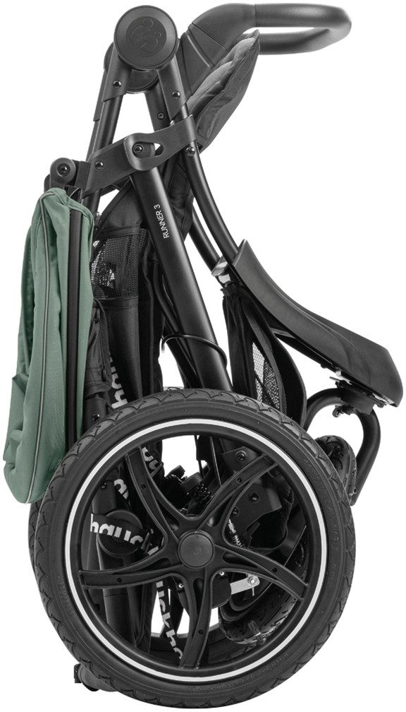 Hauck Kinderwagen met drie wielen Runner 3, Jungle Green met xxl-luchtwielen en handrem, tot 22 kg belastbaar