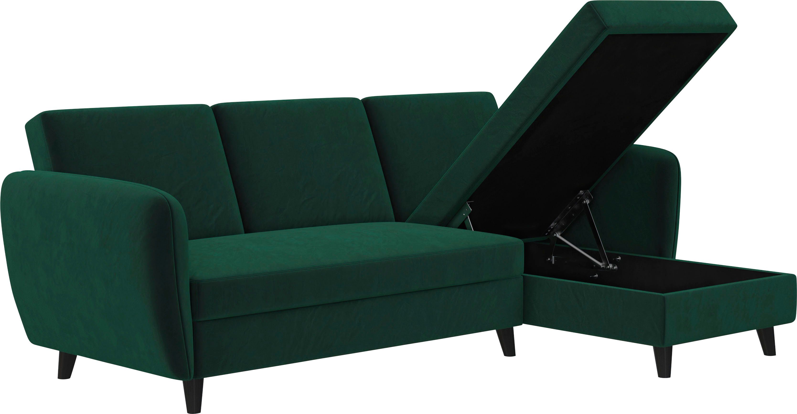 Dorel Home Hoekbank Perry, L-vorm Rugleuning, verschillende kleurvarianten, zithoogte 43 cm, breedte 219 cm