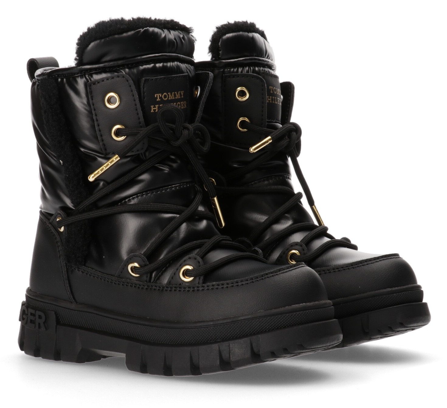 Tommy Hilfiger Snowboots winterlaarzen, plateaulaarzen met gouden details