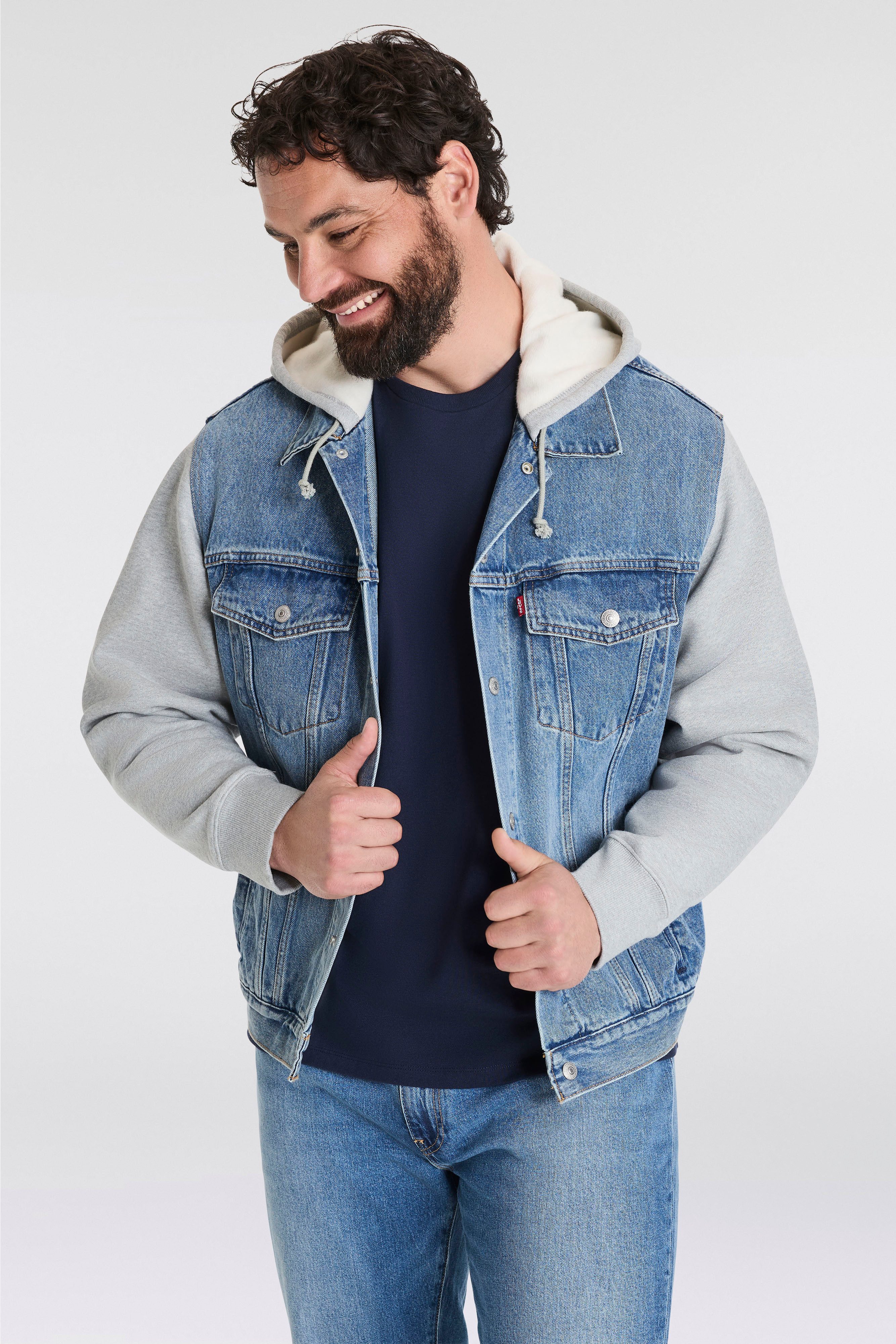 Levi's® Plus Hybride jas met sweat capuchon en mouwen