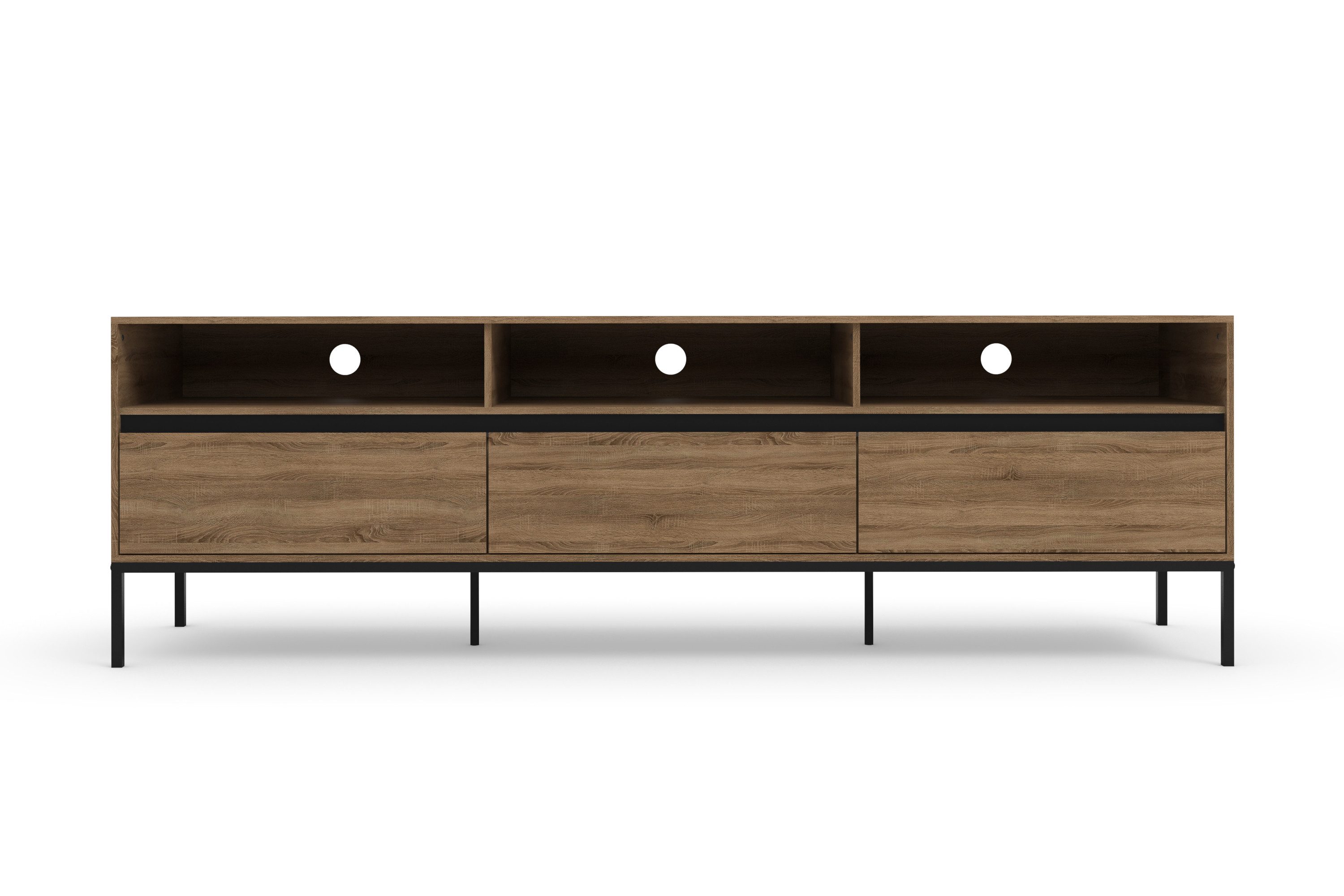 INOSIGN Tv-meubel Bari Commode met 3 lades en 3 kabeldoorvoeren, breedte 160 cm