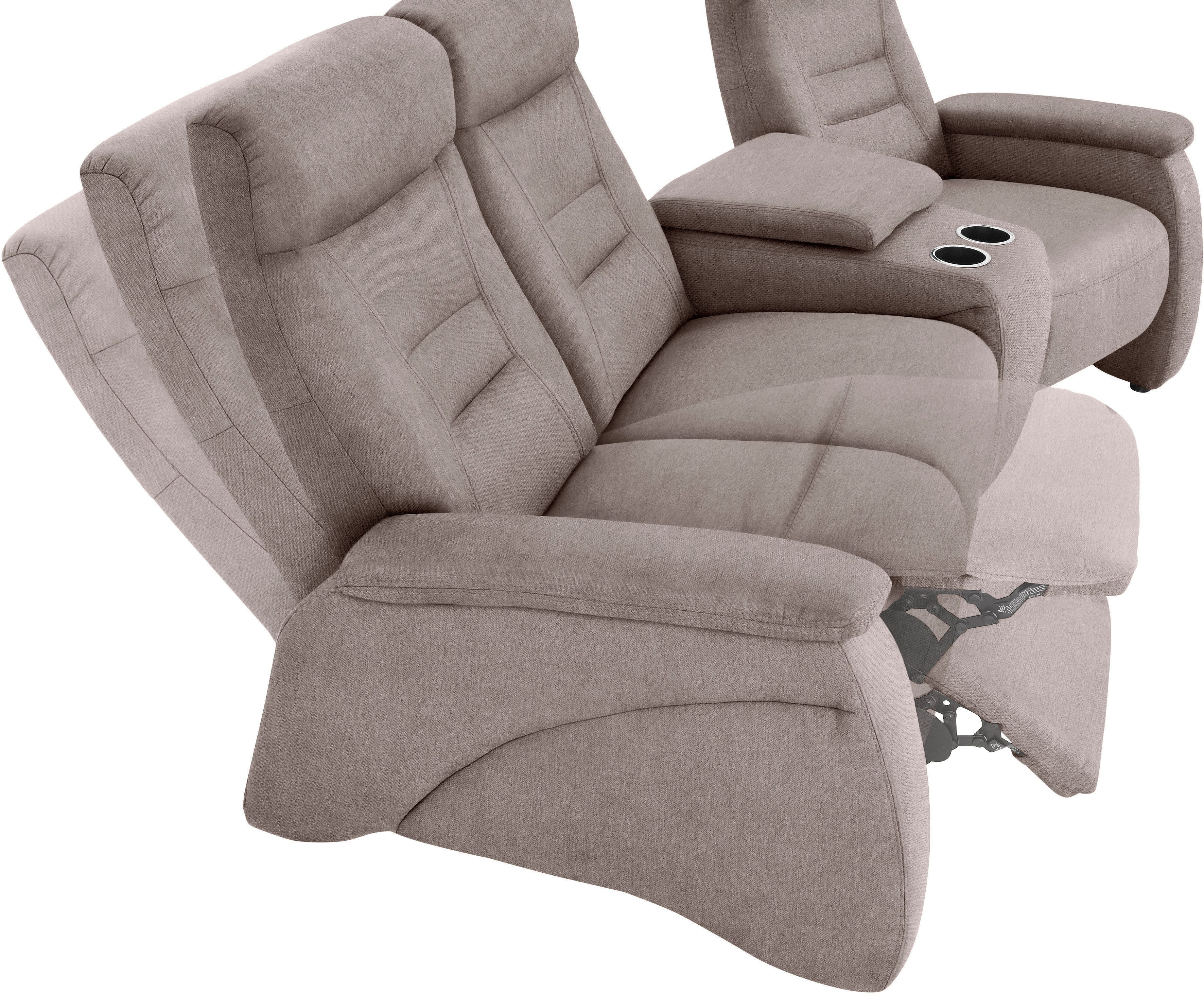 exxpo - sofa fashion 3-zitsbank Ascoli, bioscoopsofa met hoog zitcomfort, comfortabele armleuningen