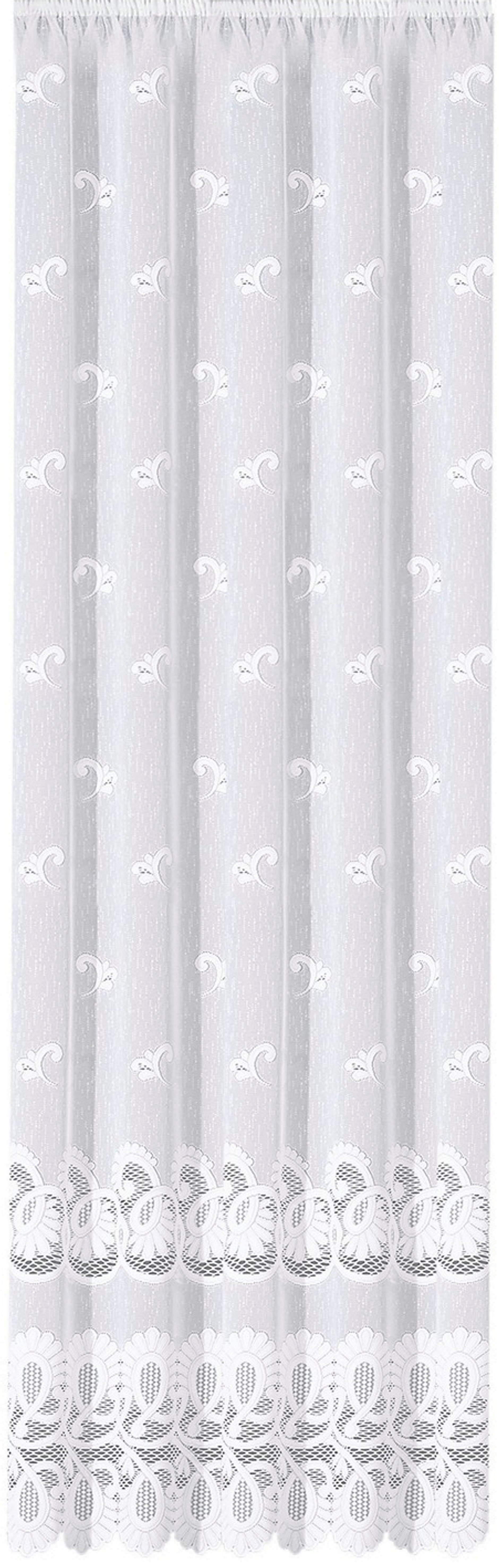HOME WOHNIDEEN Gordijn LEONORA Faltenbandstore jacquard fijn LEONORA (1 stuk)