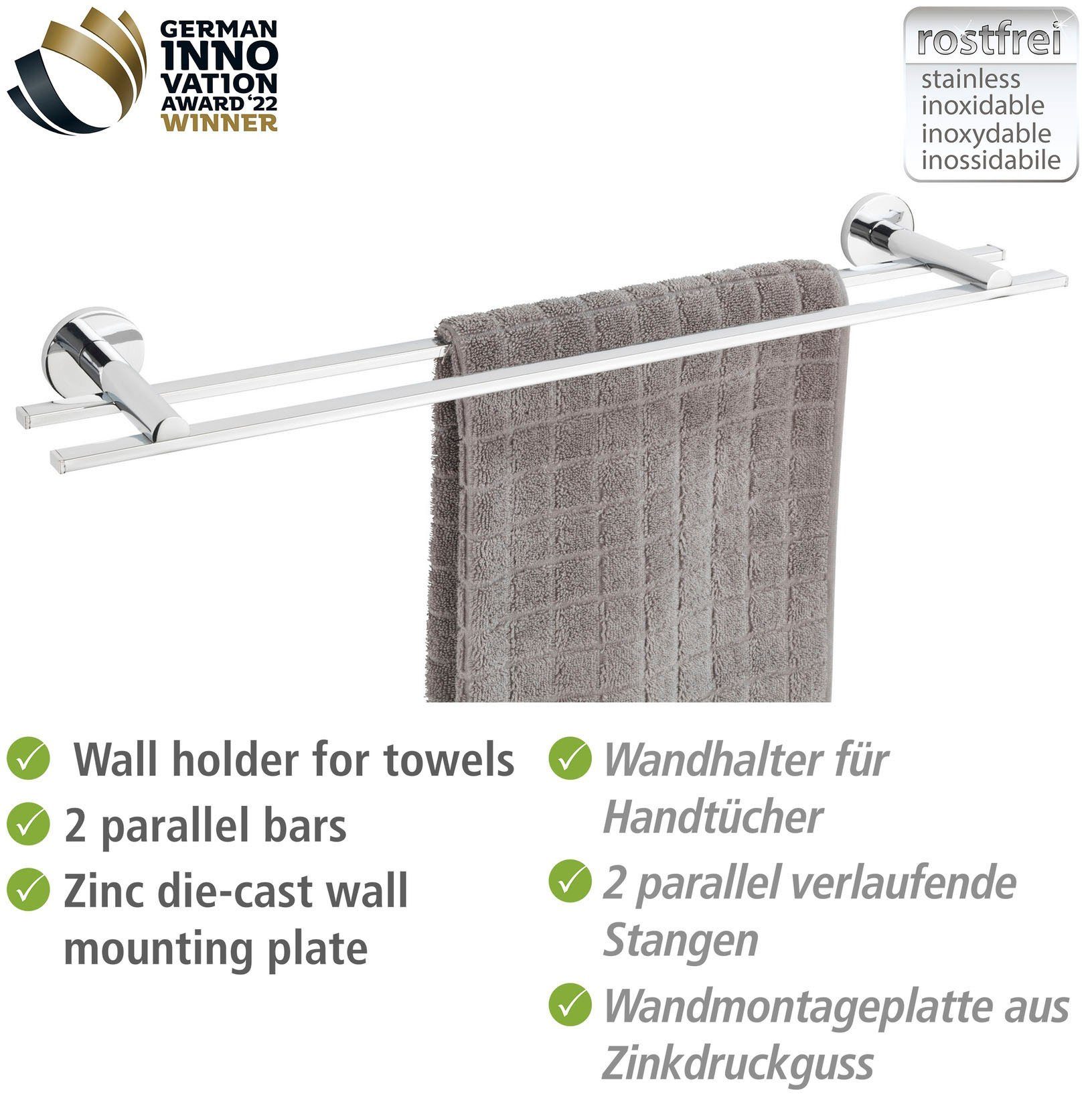 WENKO Handdoekstang UV-Loc® Isera bevestigen zonder boren