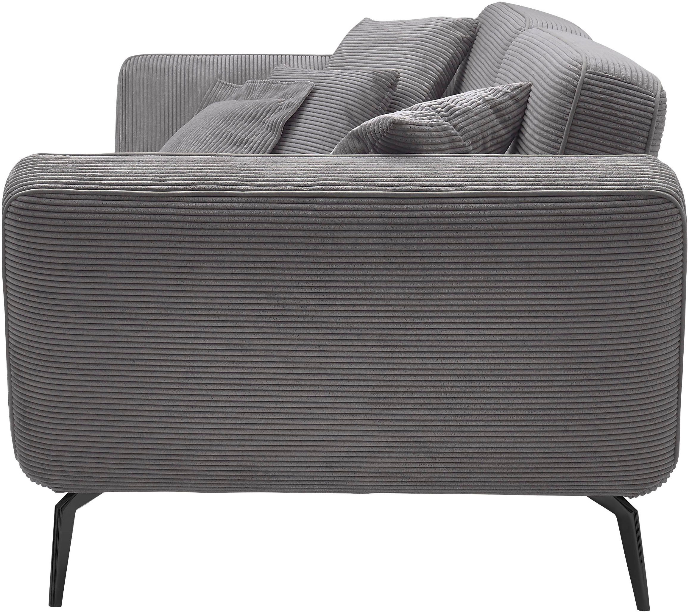set one by Musterring Megabank SO 4500 Mega-sofa, mega comfortabel, hoogwaardig afgewerkt Voeten zwart mat, optioneel met hoofdsteun, breedte 260cm, in cord