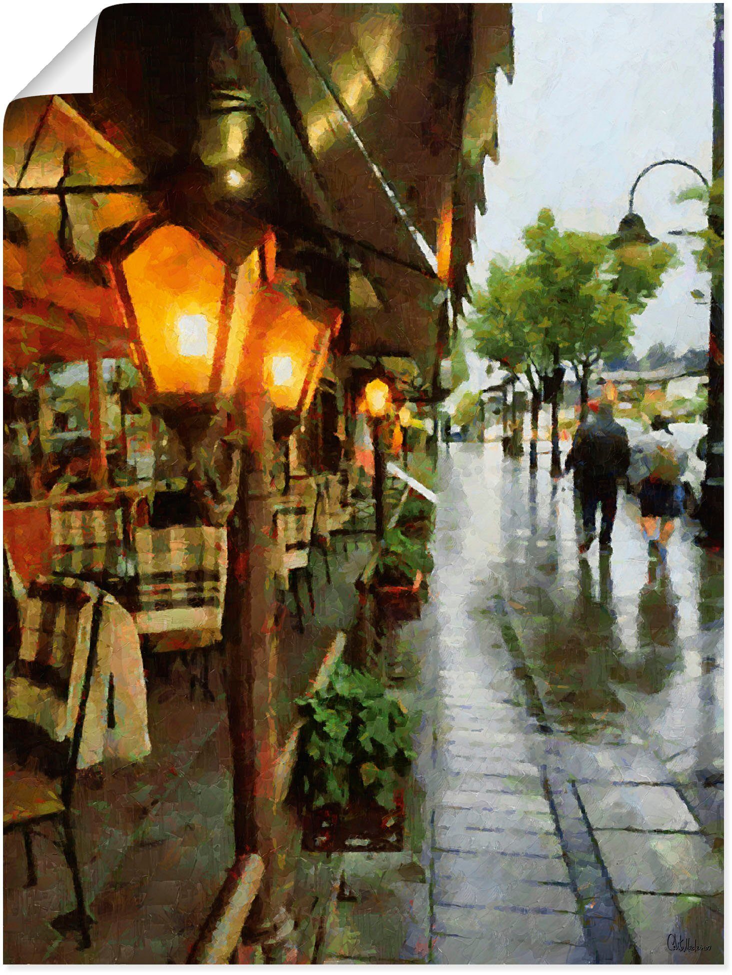 Artland Artprint Restaurant Lampen als artprint van aluminium, artprint voor buiten, artprint op linnen, poster in verschillende maten. maten