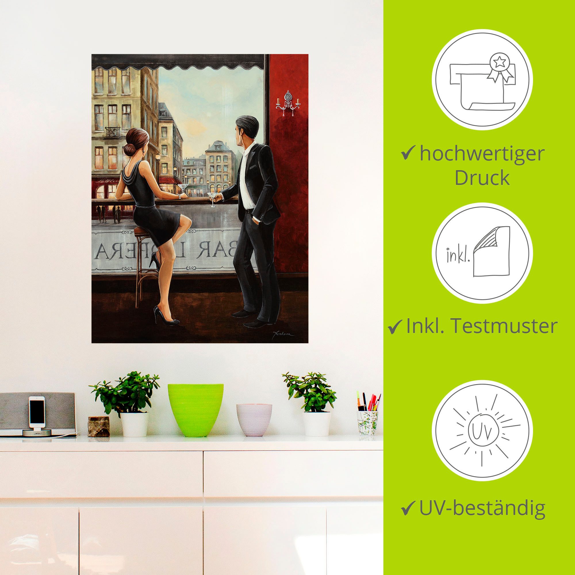 Artland Artprint Beer als artprint van aluminium, artprint voor buiten, artprint op linnen, poster, muursticker