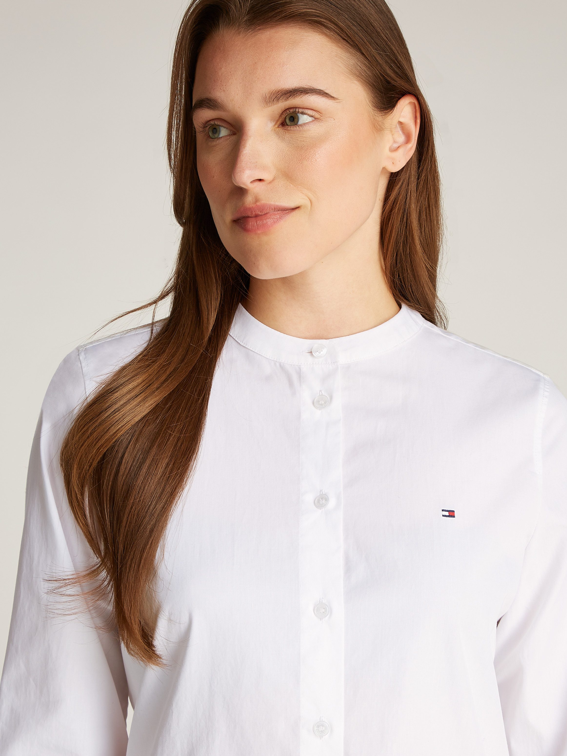 Tommy Hilfiger Shirtblouse COLLARLESS POPLIN REGULAR SHIRT
