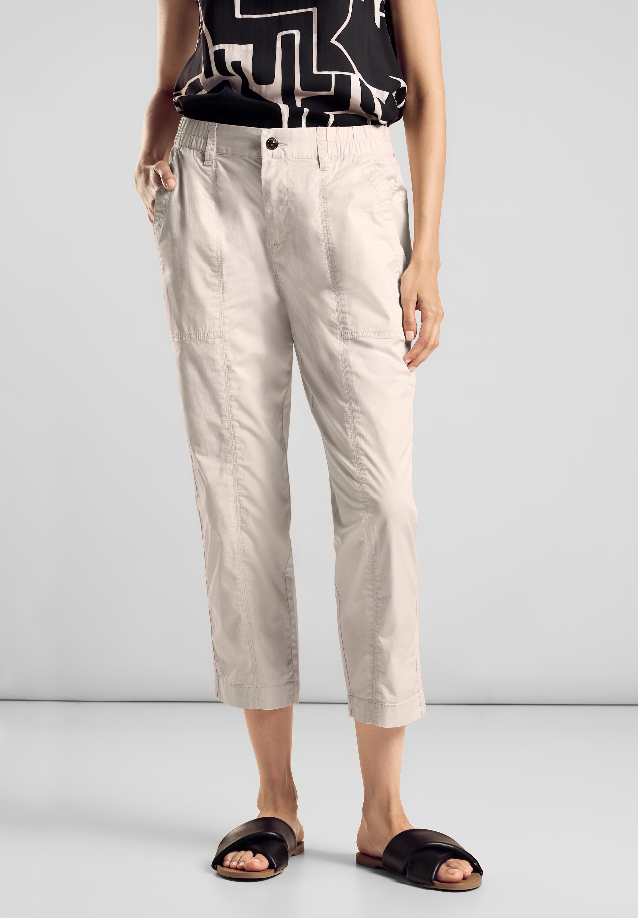 STREET ONE Stoffen broek in 3 4-lengte met stretch