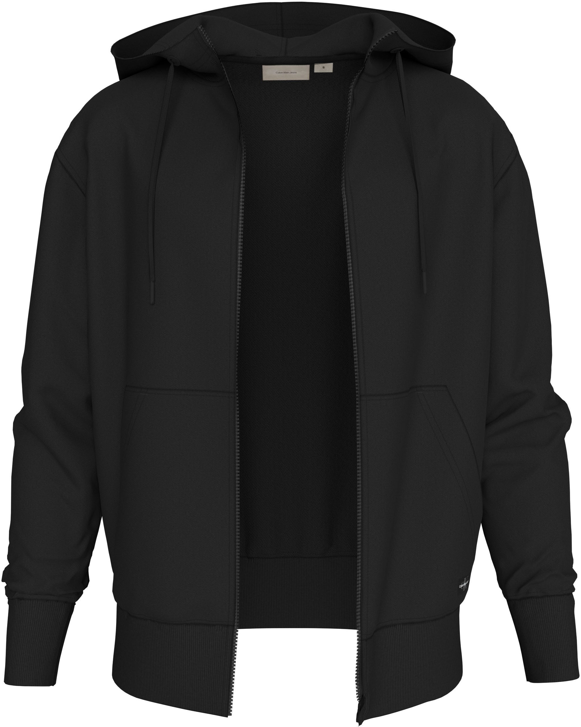 Calvin Klein Sweatvest WOVEN LABEL ZIP THROUGH HOODIE