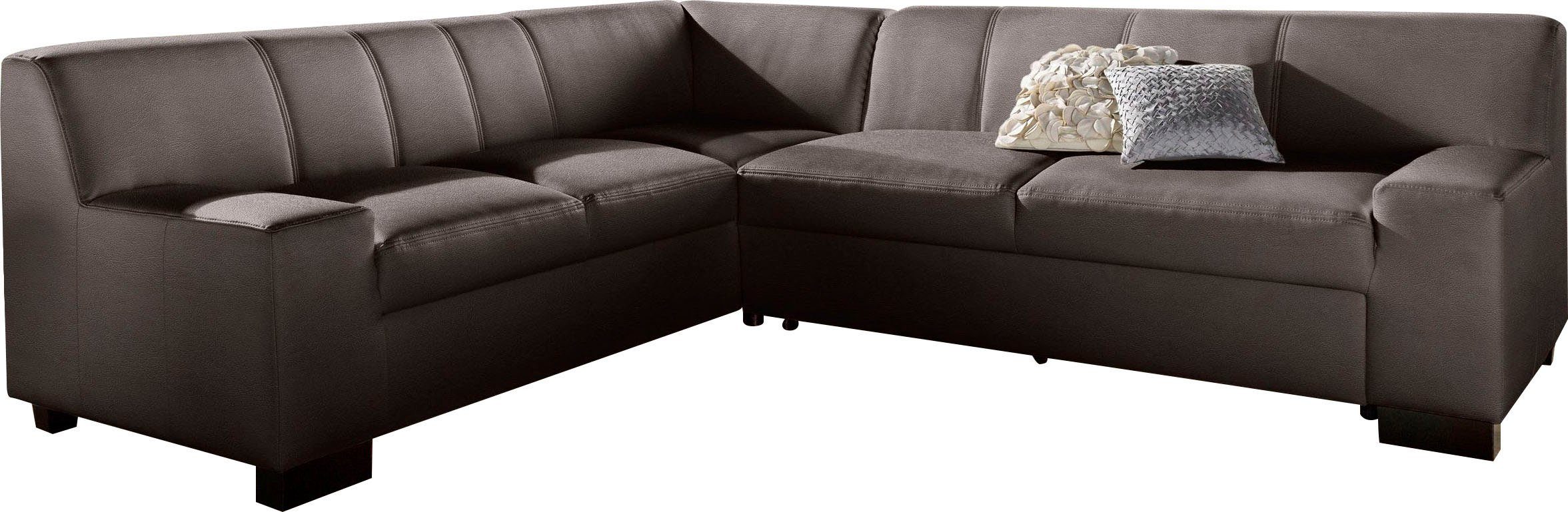 DOMO collection Hoekbank Norma Top, elegant en modern, platte armleuningen, L-vorm