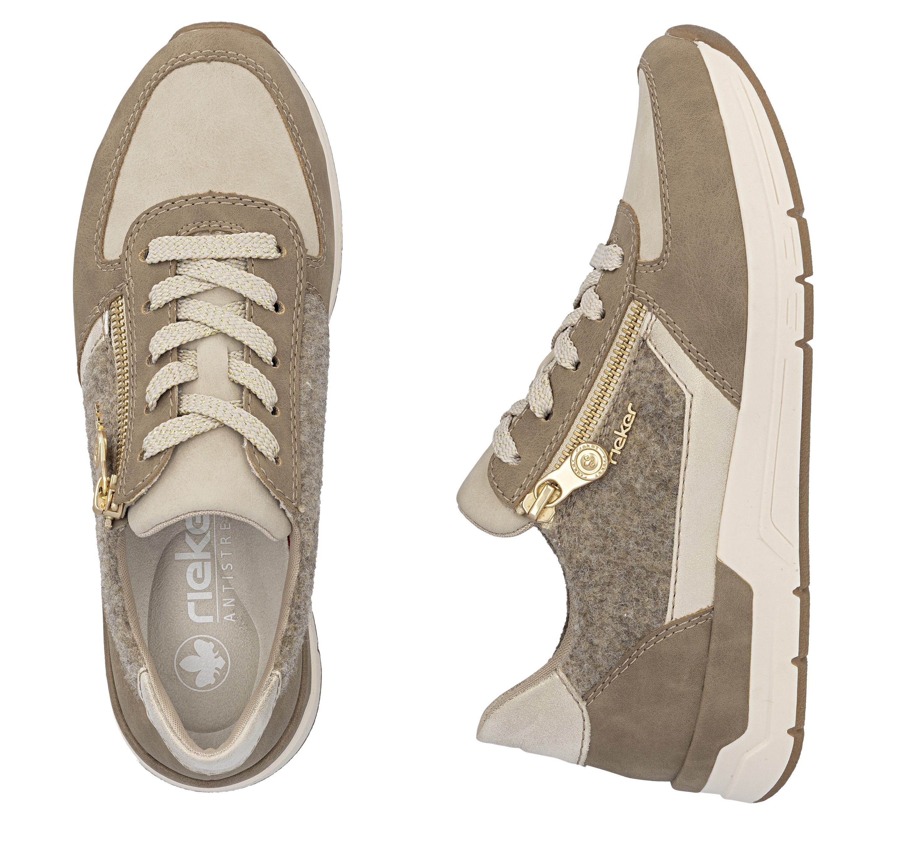 Rieker Sneakers , vrijetijdsschoen, veterschoen, halfschoen met modieuze accenten