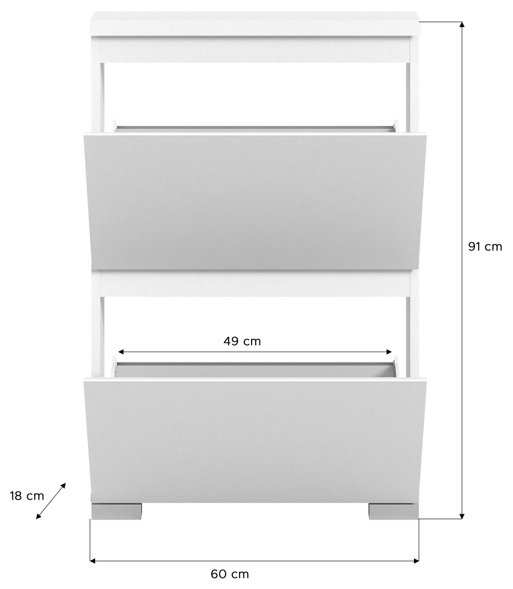 INOSIGN Schoenenkast Skoskap, Diepte 18 cm, 2 Deurtjes met schoenrol, plaats voor 6 paar schoenen