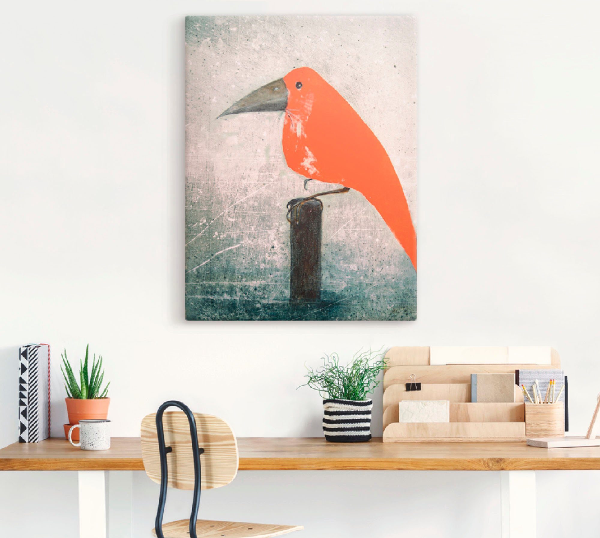 Artland Artprint De rode vogel als artprint op linnen, poster in verschillende formaten maten