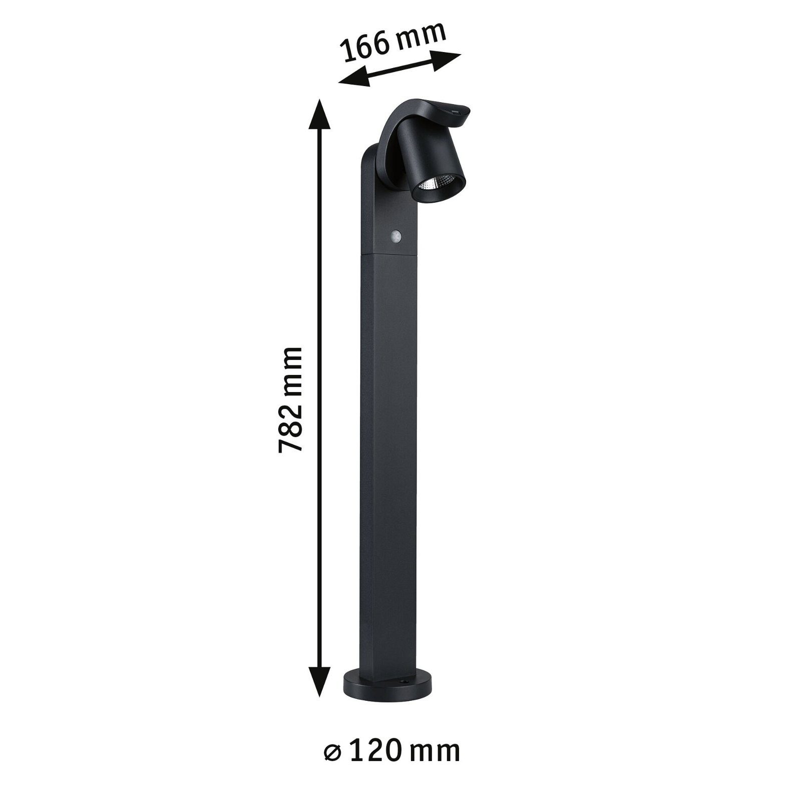 Paulmann Led-bolderlamp Cuff IP44 782mm 3000K 10W 700lm 230V 70° aluminium (1 stuk)
