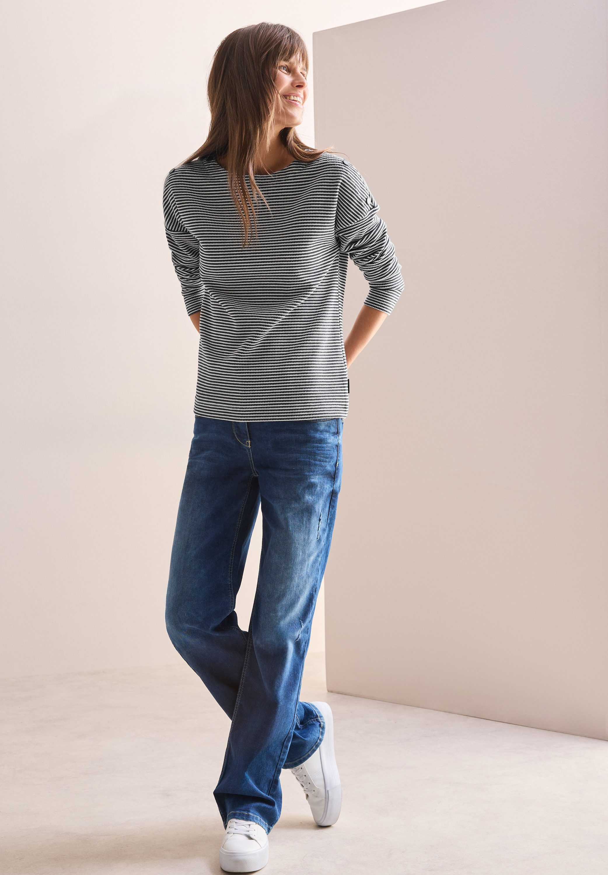 Cecil Shirt met lange mouwen met gestreept patroon