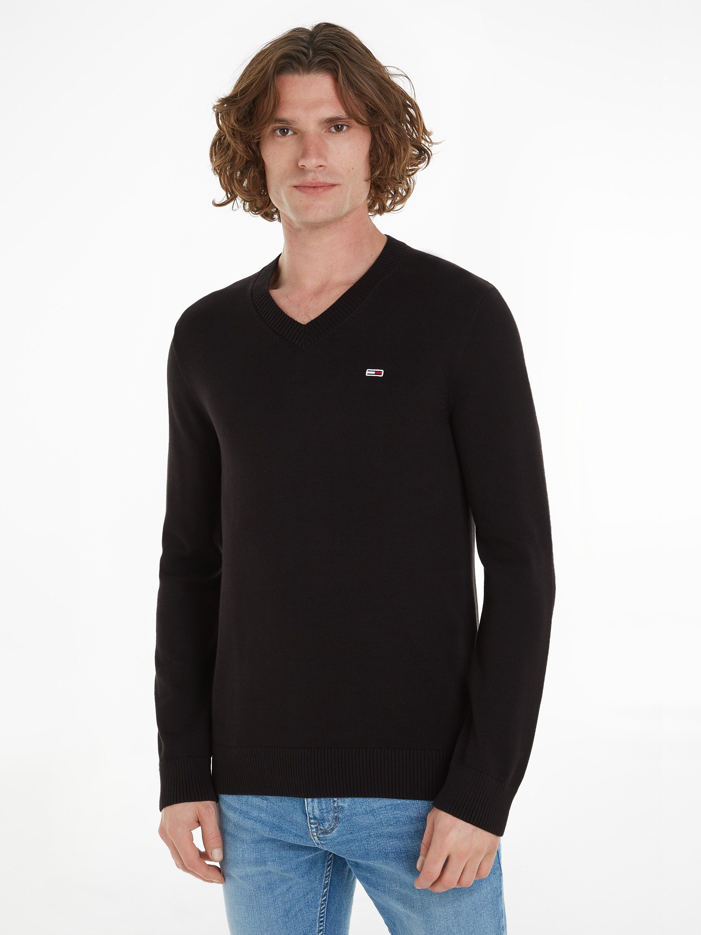 TOMMY JEANS Sweatshirt TJM SLIM V NECK ESSNTL SWEATER