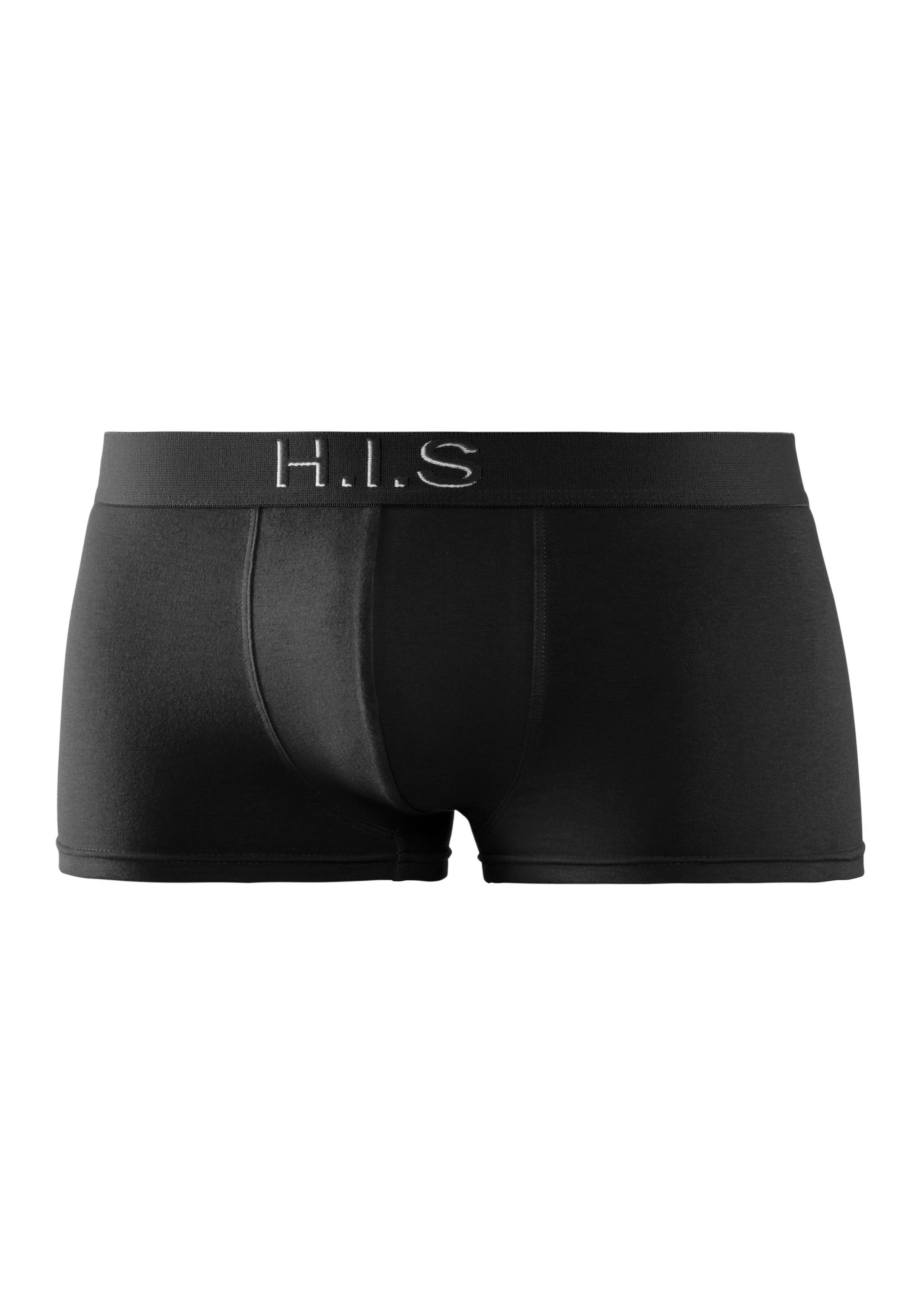 H.I.S Hipster strak zittende boxershorts aan de webband met logo-opdruk met 3d-effect (set, 5 stuks)