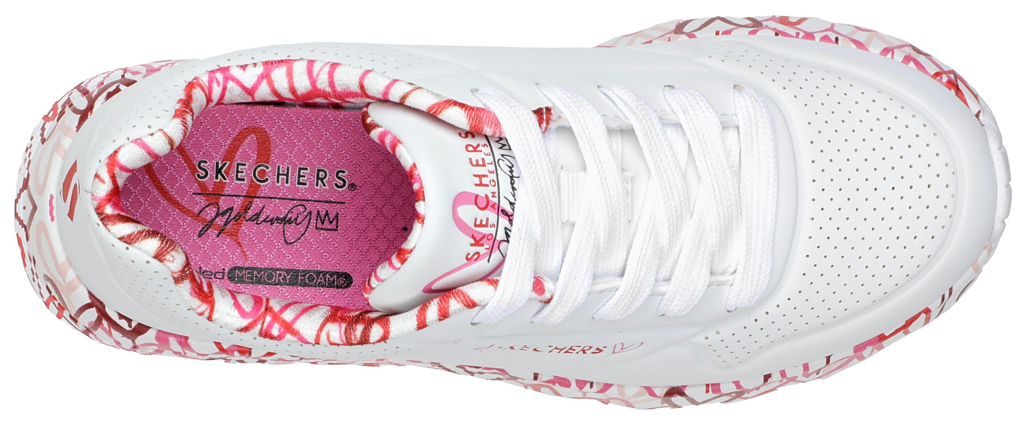 Skechers Sneakers UNO LITE , veterschoen met bedrukte zool, maat sjabloon te downloaden