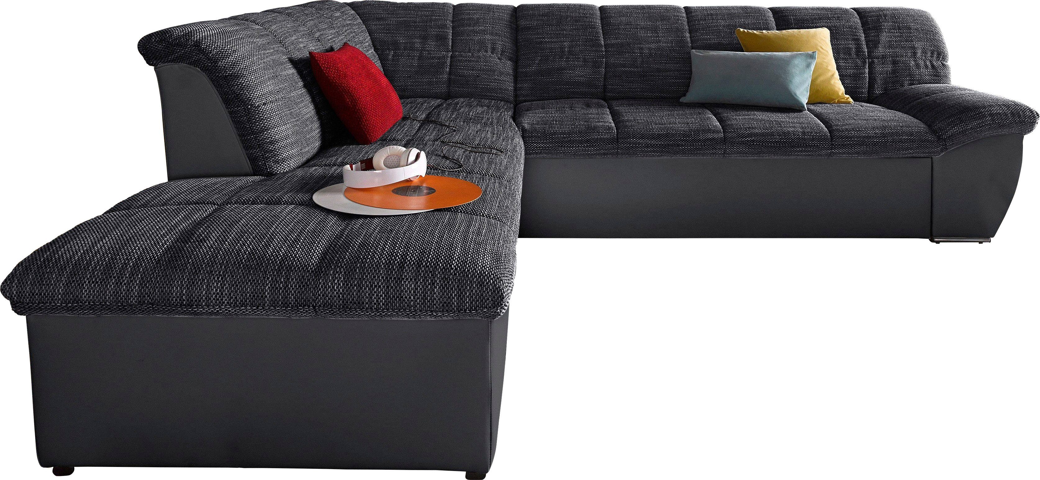 DOMO collection Hoekbank Splash, actuele zit- en rugsteppingen, materiaalmix, L-vorm