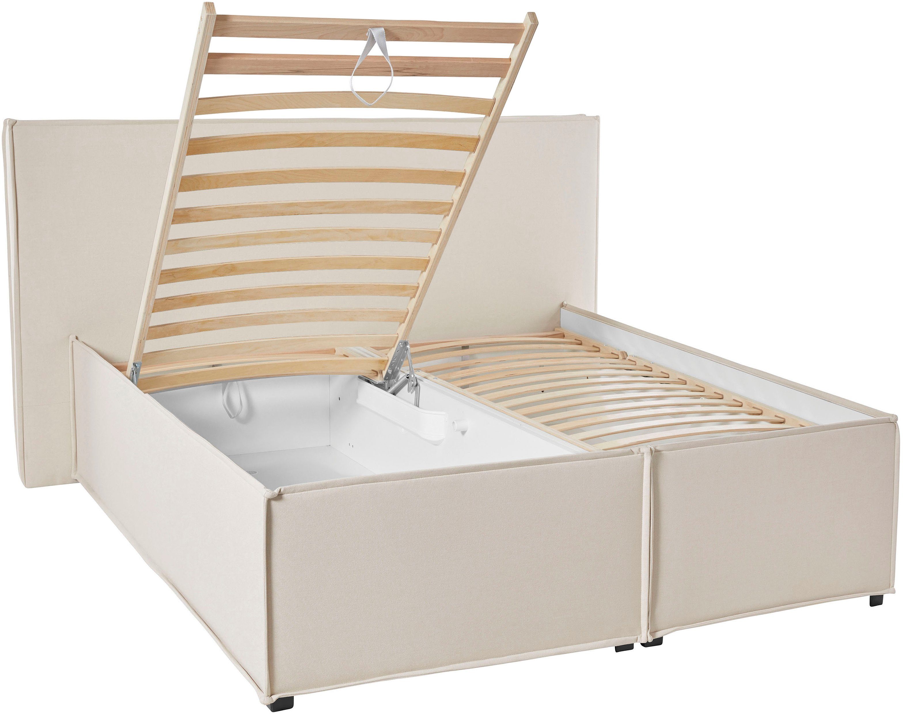 LeGer Home by Lena Gercke Gestoffeerd bed Isaline naar keuze zonder matras of met 3 matrassoorten, hoofdbordhoogte 107 cm