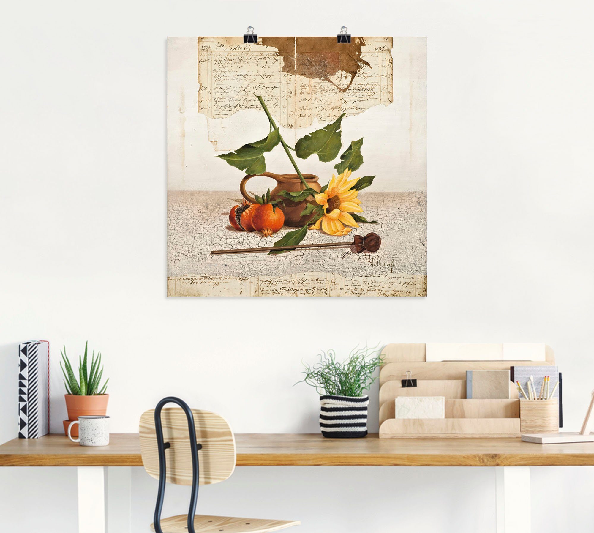 Artland Poster Stilleven met zonnebloemen als artprint op linnen, muursticker of poster in verschillende maten