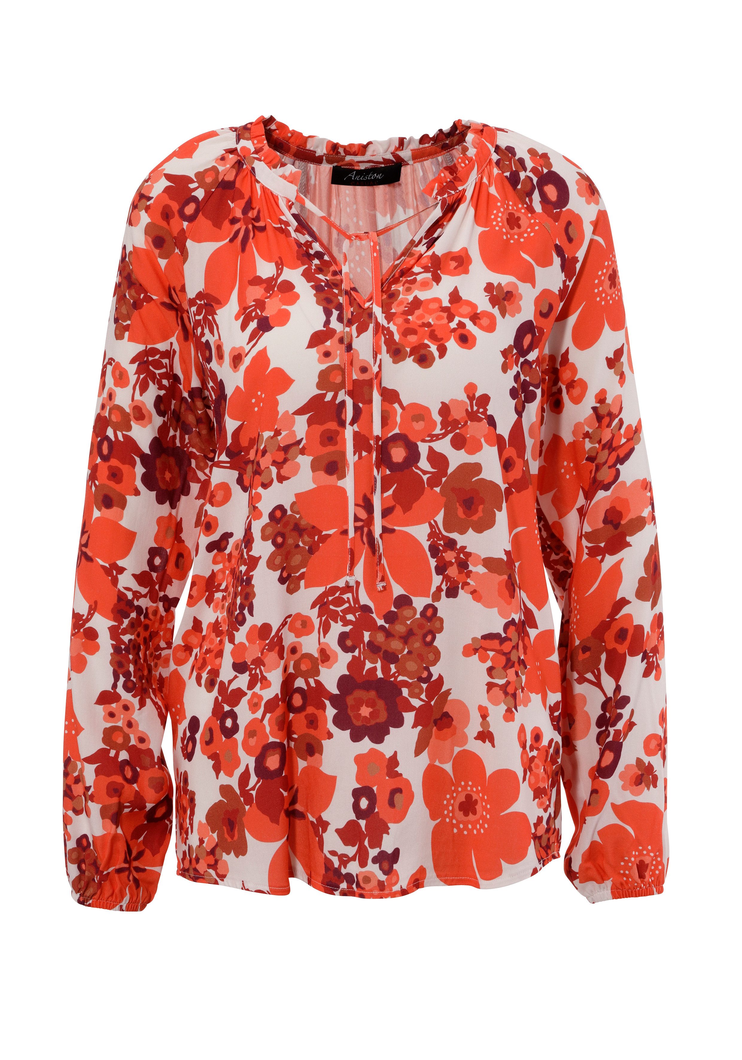 Aniston CASUAL Blouse zonder sluiting met kleurharmonische, grootschalige bloemenprint - nieuwe collectie