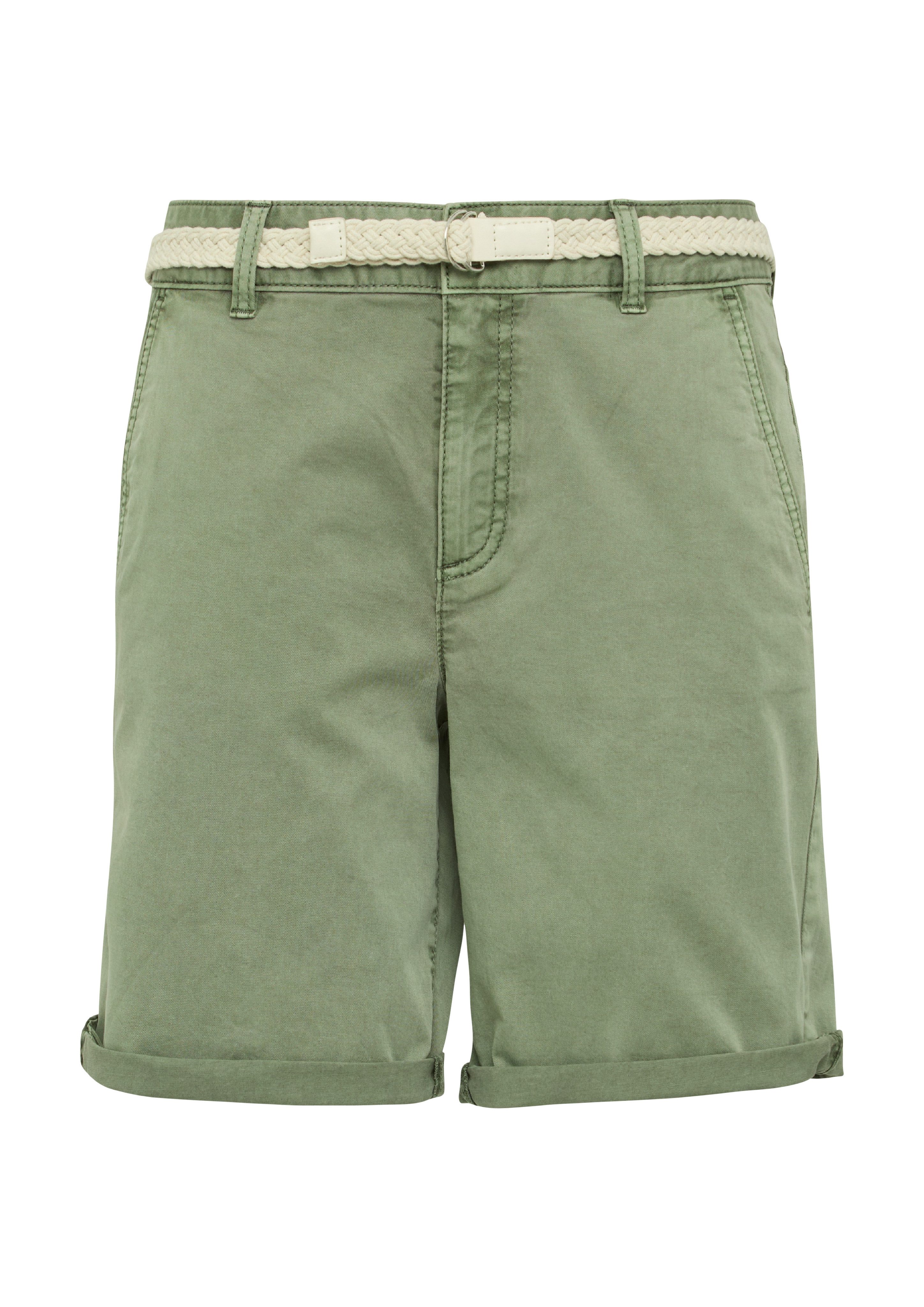 s.Oliver Chino-short met gevlochten riem