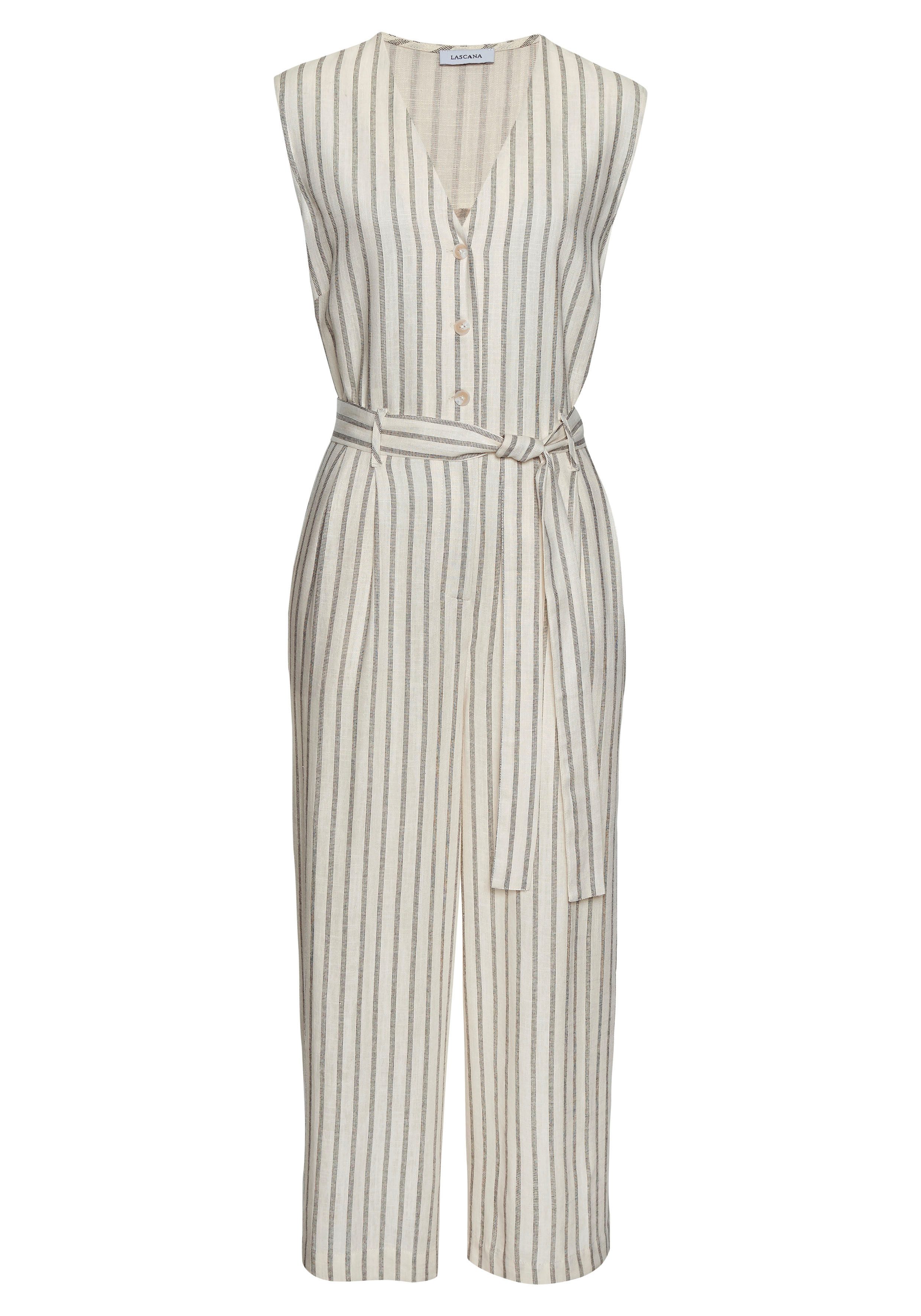 Lascana Jumpsuit en zakken, zomerse jumpsuit, casual-chic (Met een bindceintuur)