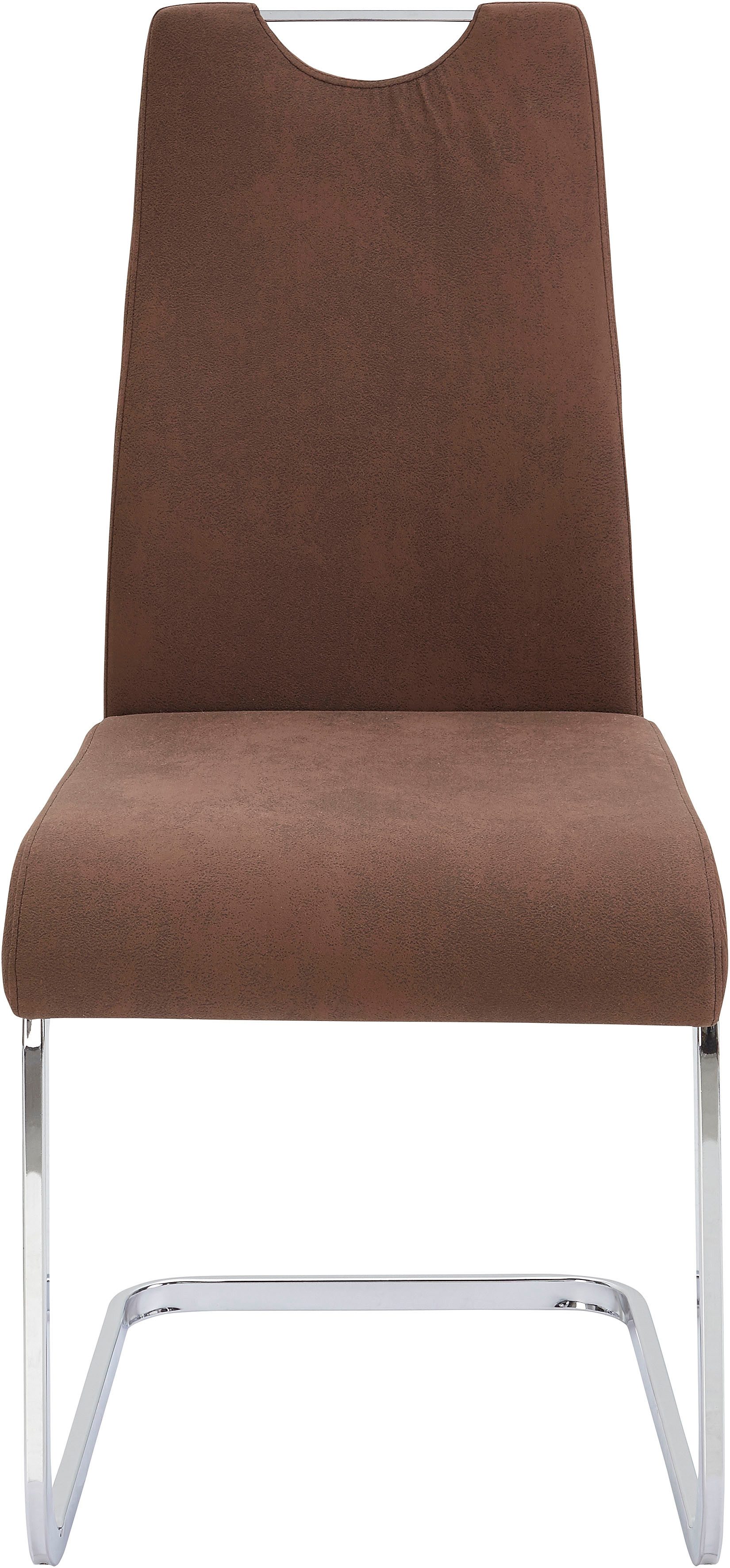 Home affaire Eetkamerstoel Milano (2 of 4 stuks), bekleding in microvezel of koord, sledestoel (set)