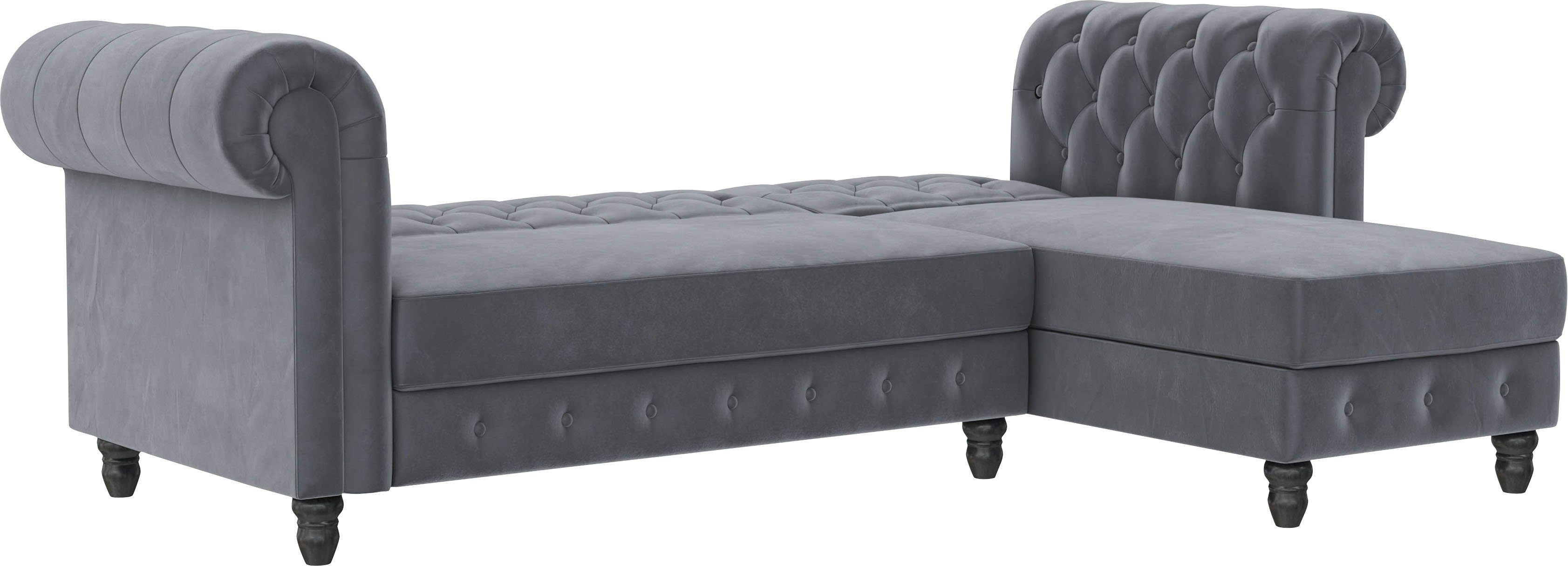 Dorel Home Hoekbank Felix, L-model, 241 cm (ligoppervlak108x195 cm), récamier verwisselbaar,