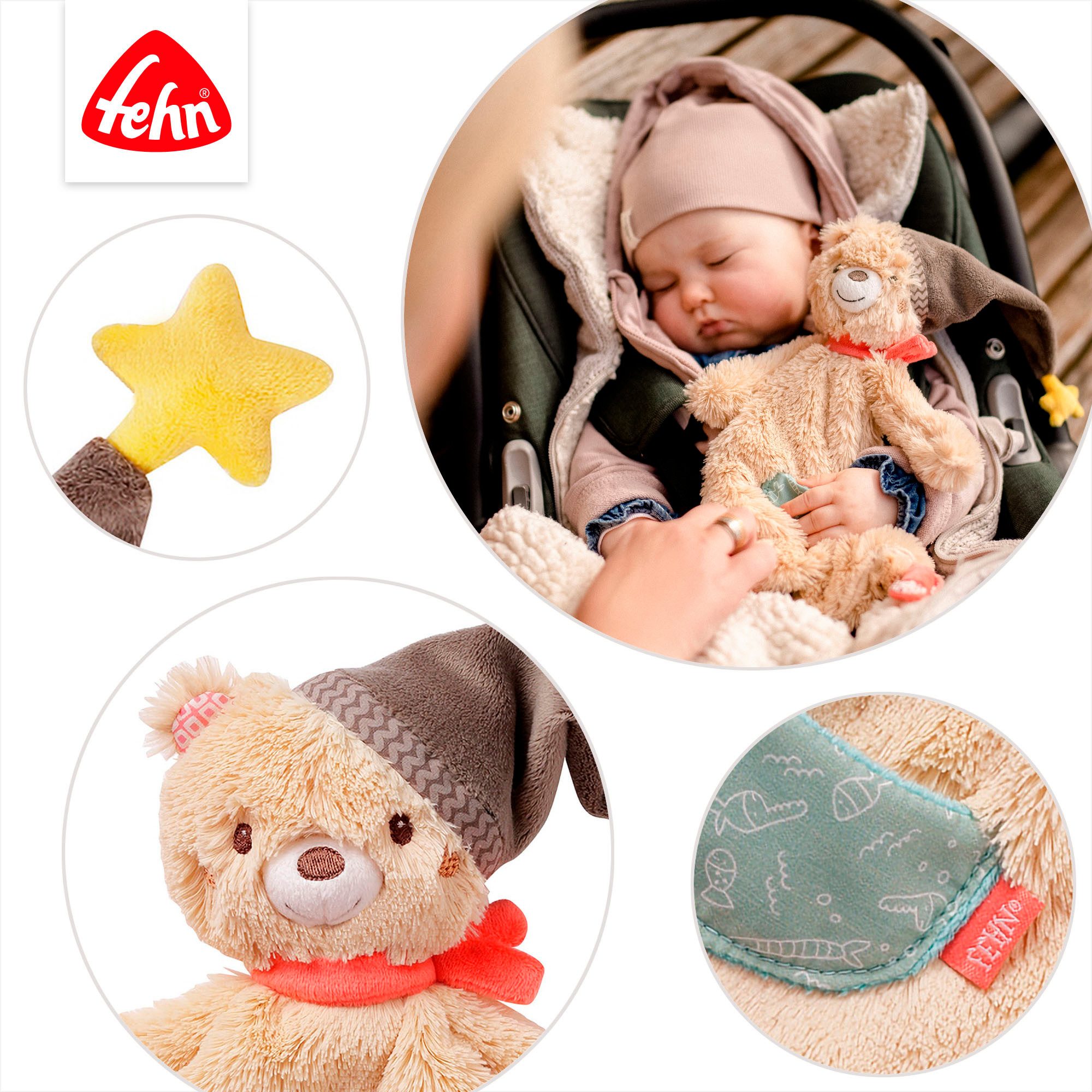 Fehn Knuffeldoek Bruno, grote beer