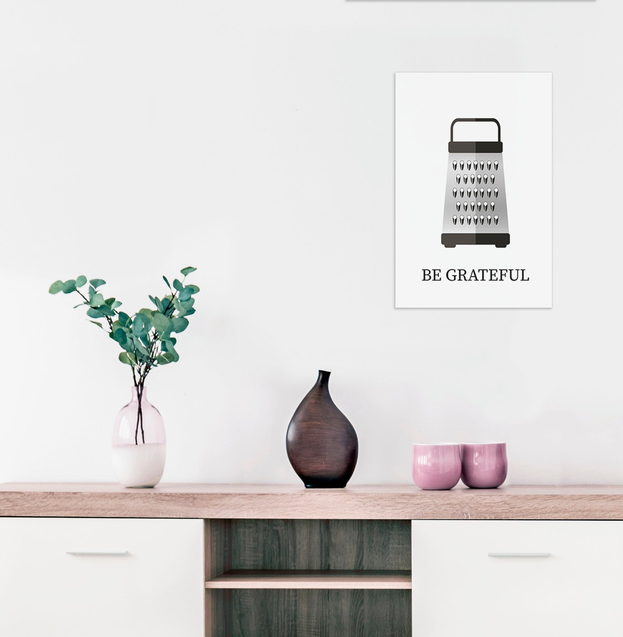 queence Sierobject voor aan de wand BE GRATEFUL Stalen bord, blikken bord, spreuk, grappig, wanddecoratie, retro, 20x30cm