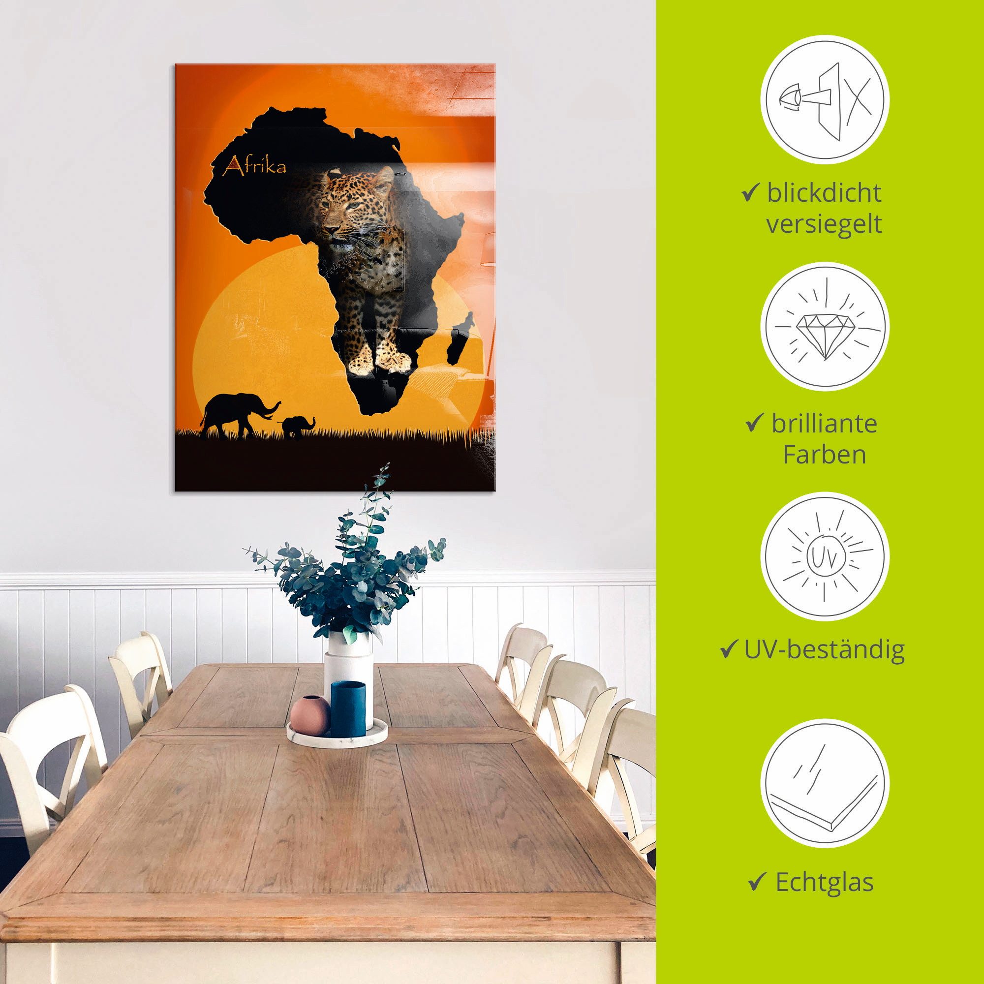 Artland Print op glas Afrika het zwarte continent