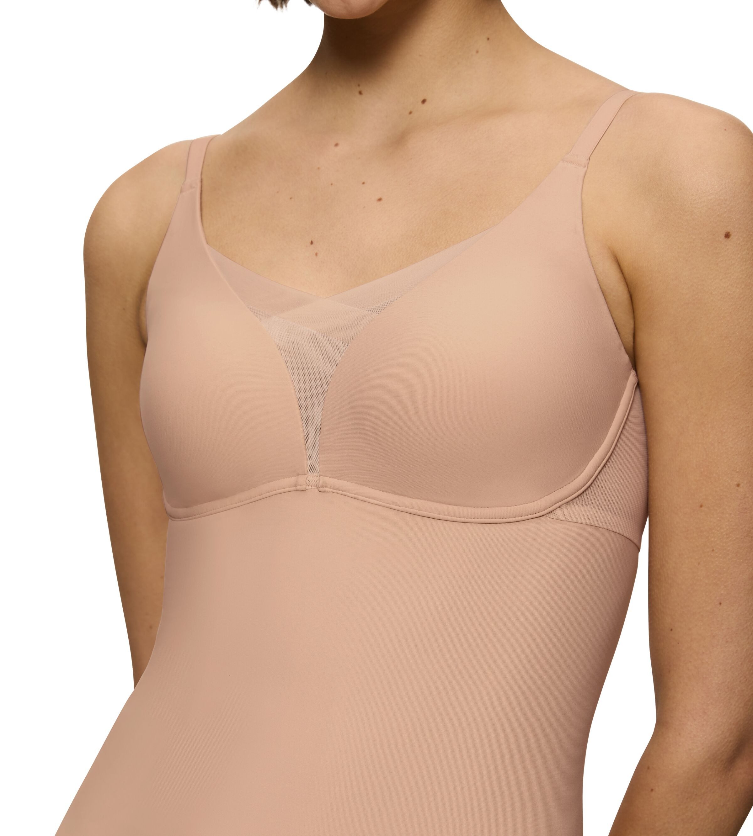 Triumph Bh-hemd Shape Smart Bra-Shirt gladmakend, zonder beugel, diepe v-hals met mesh-details