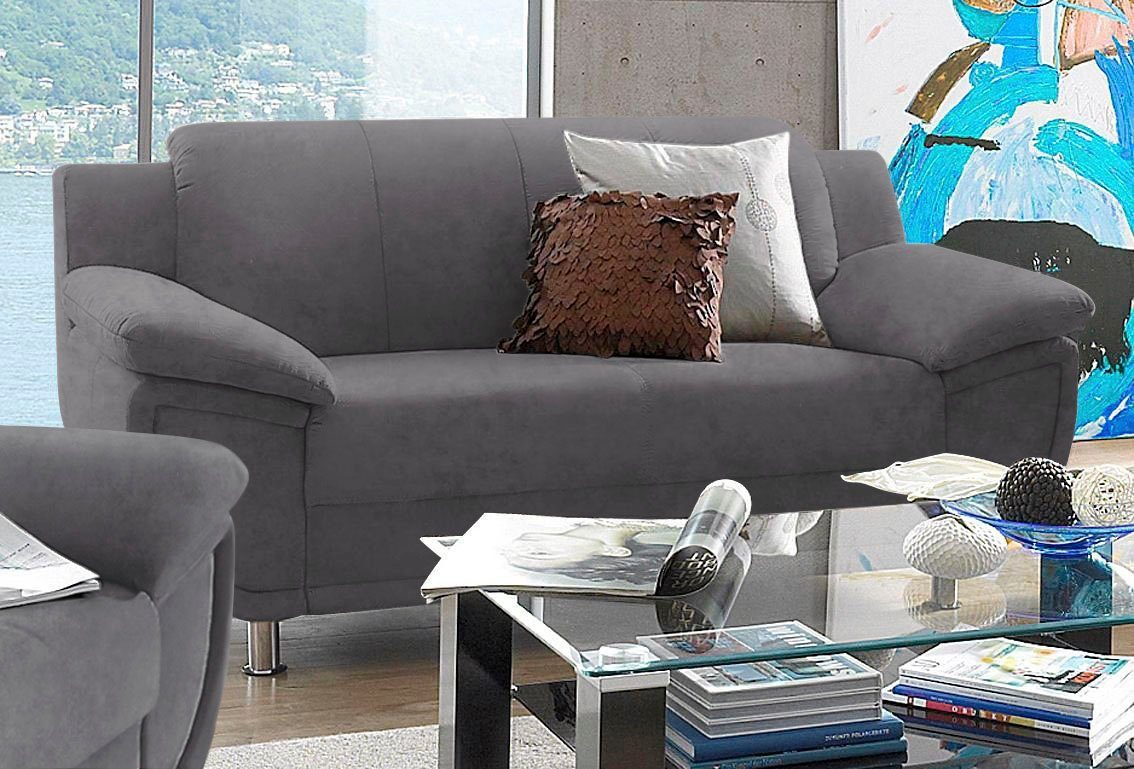 TRENDMANUFAKTUR 2-zitsbank Rondo, breedte 178 cm, brede armleuningen, chromen poten Bank optioneel met bonellvering en in verschillende bekledingen bestelbaar